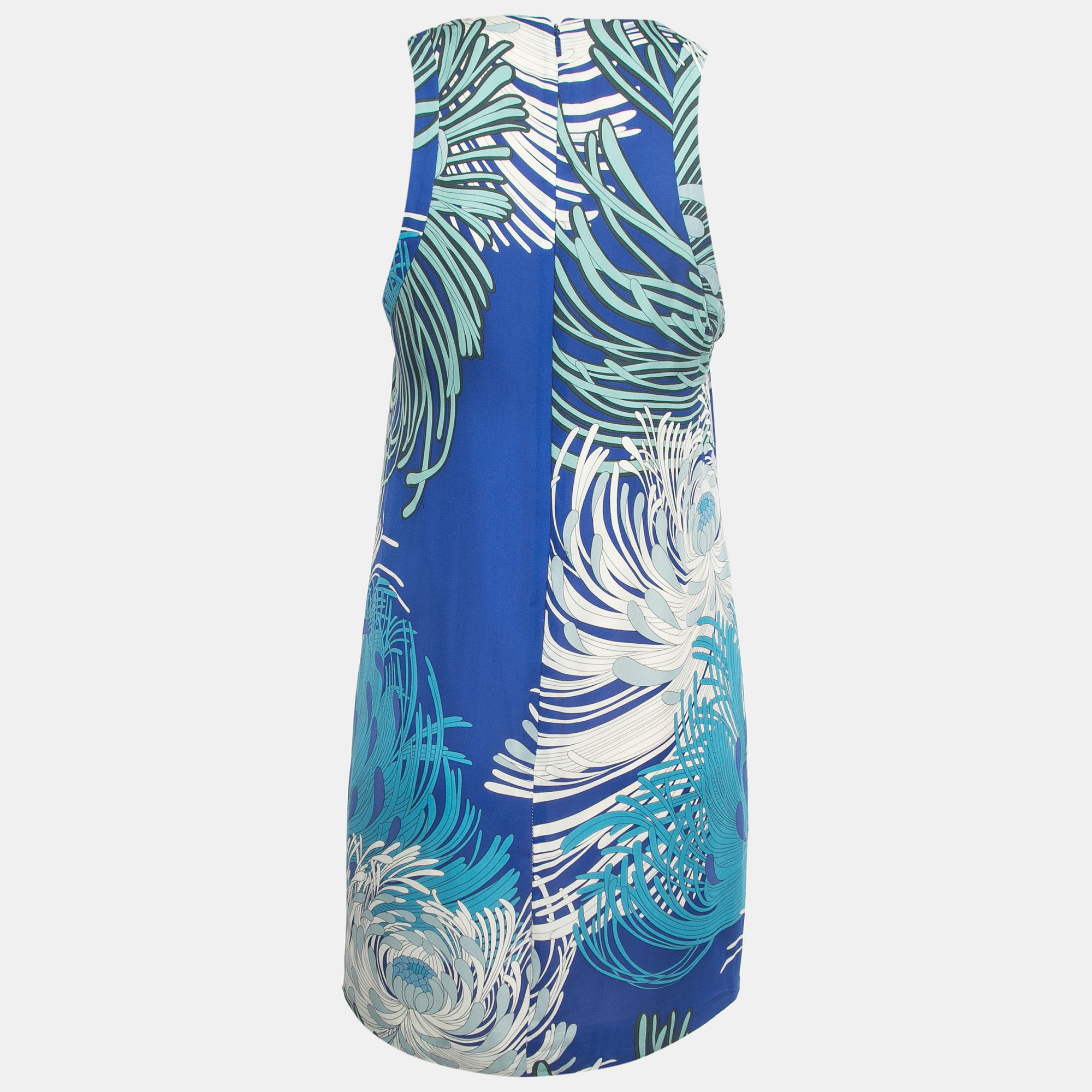 

Gucci Blue Printed Silk Sleeveless Mini Dress