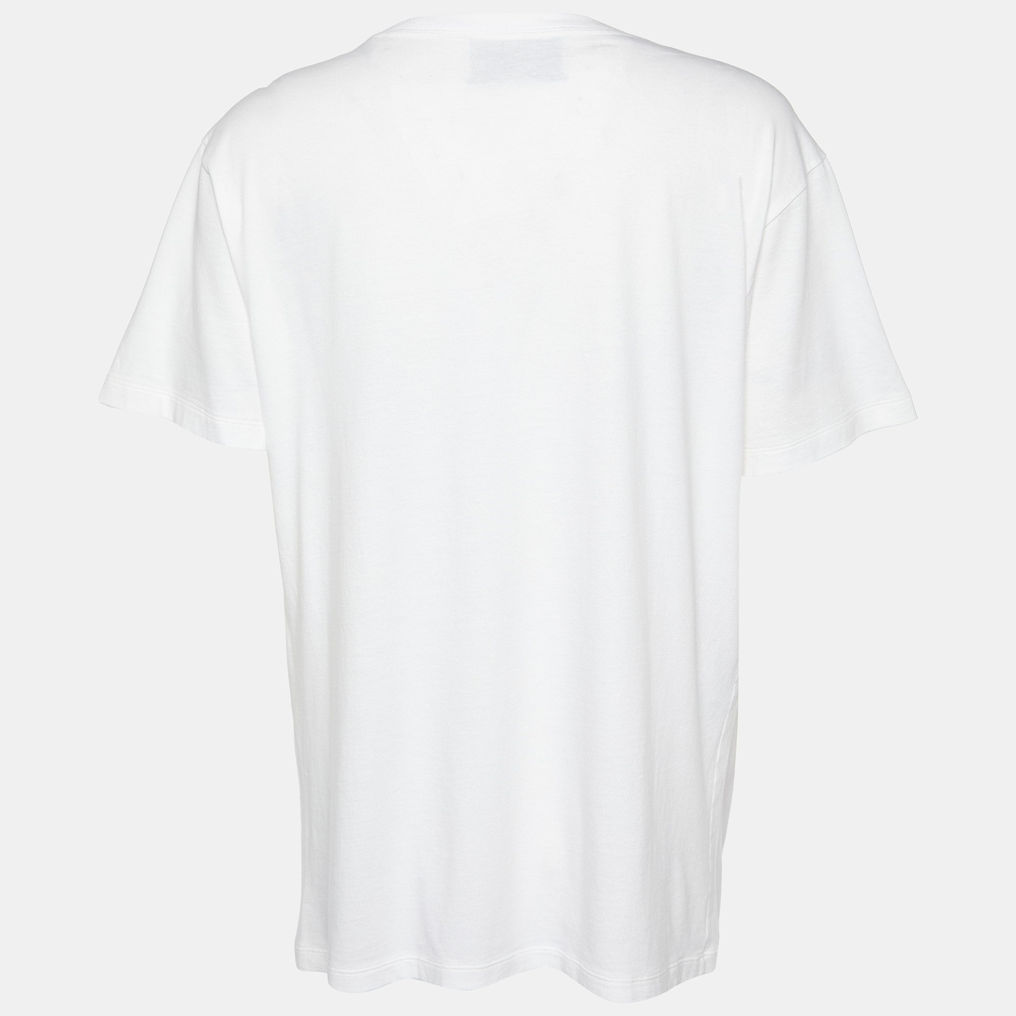

Gucci White Tiger Logo Printed Cotton Knit Oversized T-Shirt