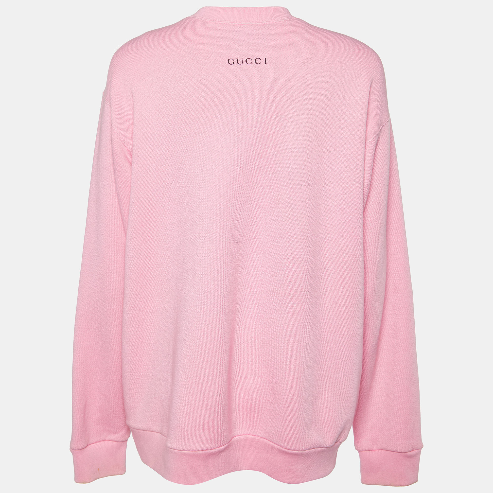 

Gucci Pink Elisir of Love Embellished Detail Cotton Knit Sweatshirt