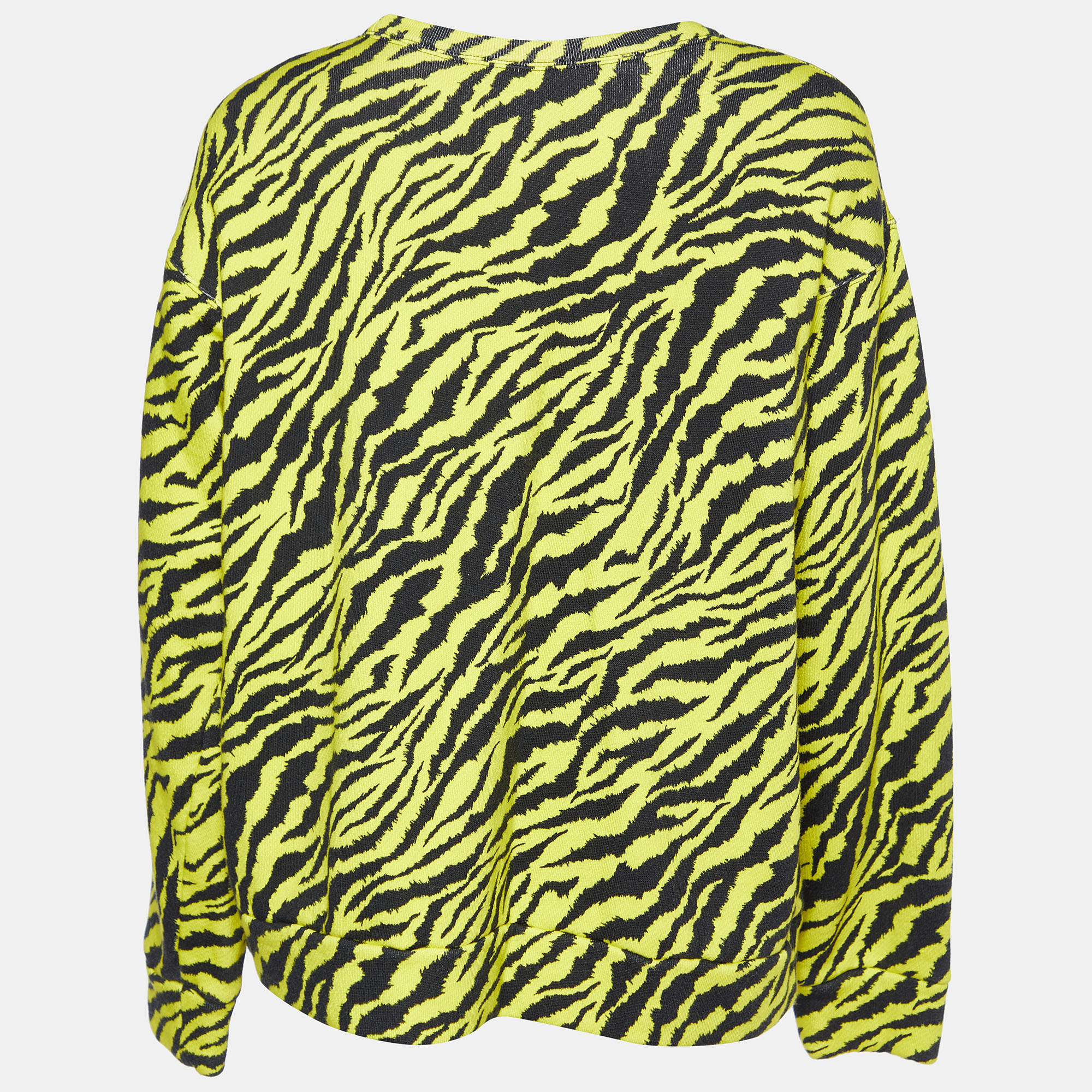 

Gucci Yellow & Black Animal Logo Printed Cotton Knit Sweatshirt