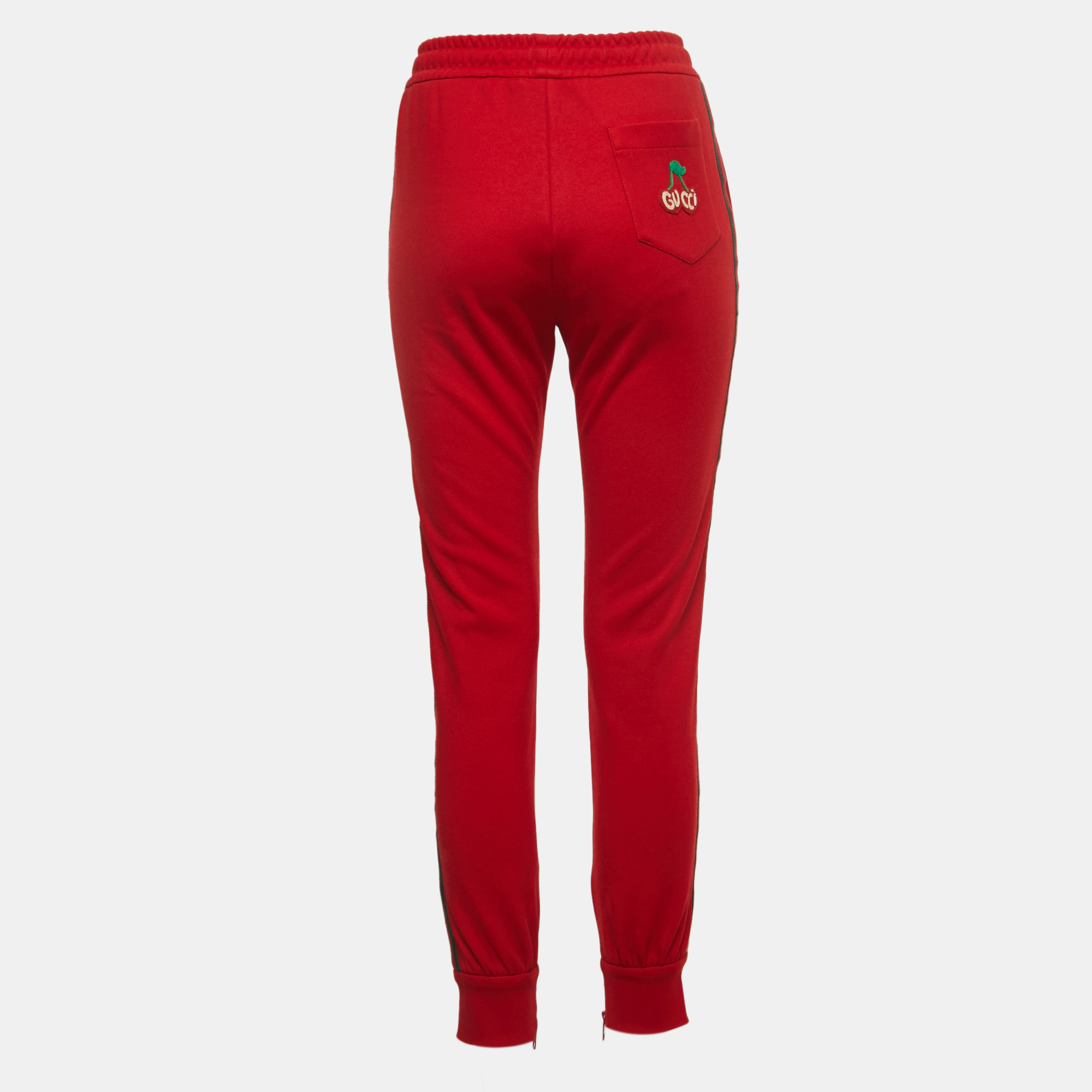 

Gucci Red Jersey Side Tape Track Pants