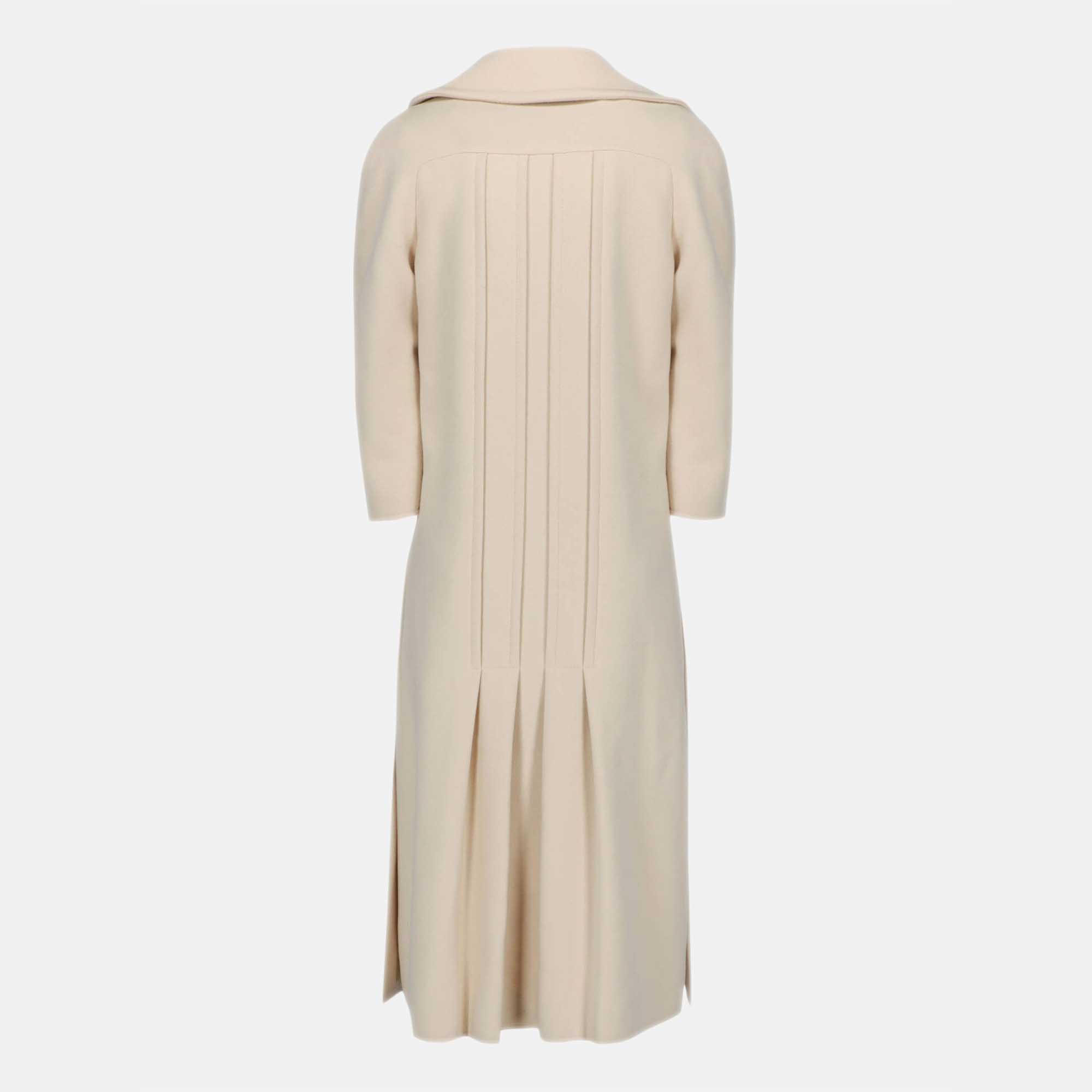 

Gucci Women's Wool Double Breasted Coat - Ecru, Beige