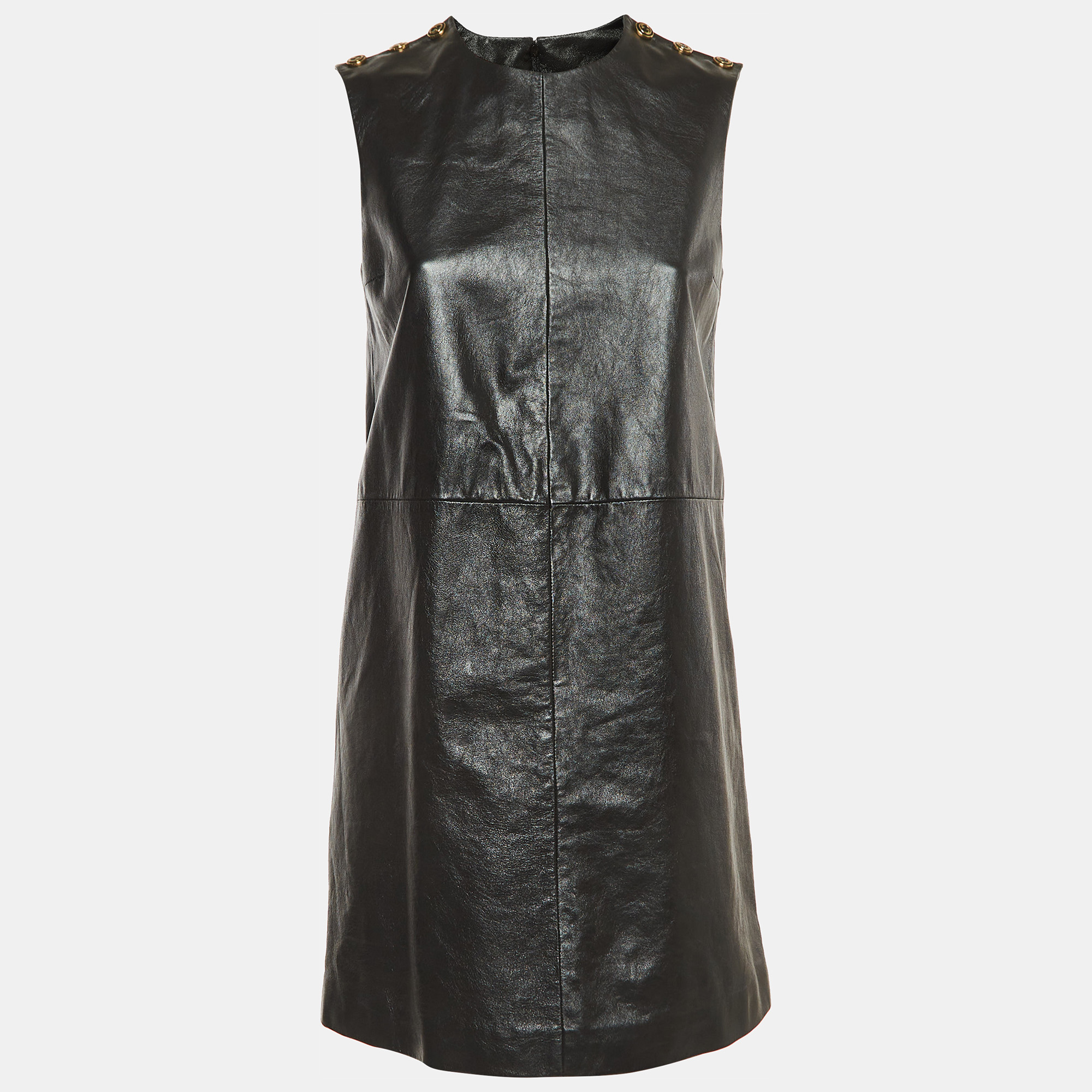 

Gucci Black Leather Sleeveless Mini Dress S