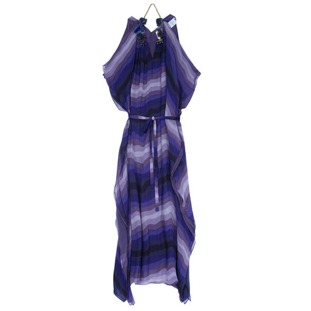Gucci Amethyst Embellished Long Kaftan M