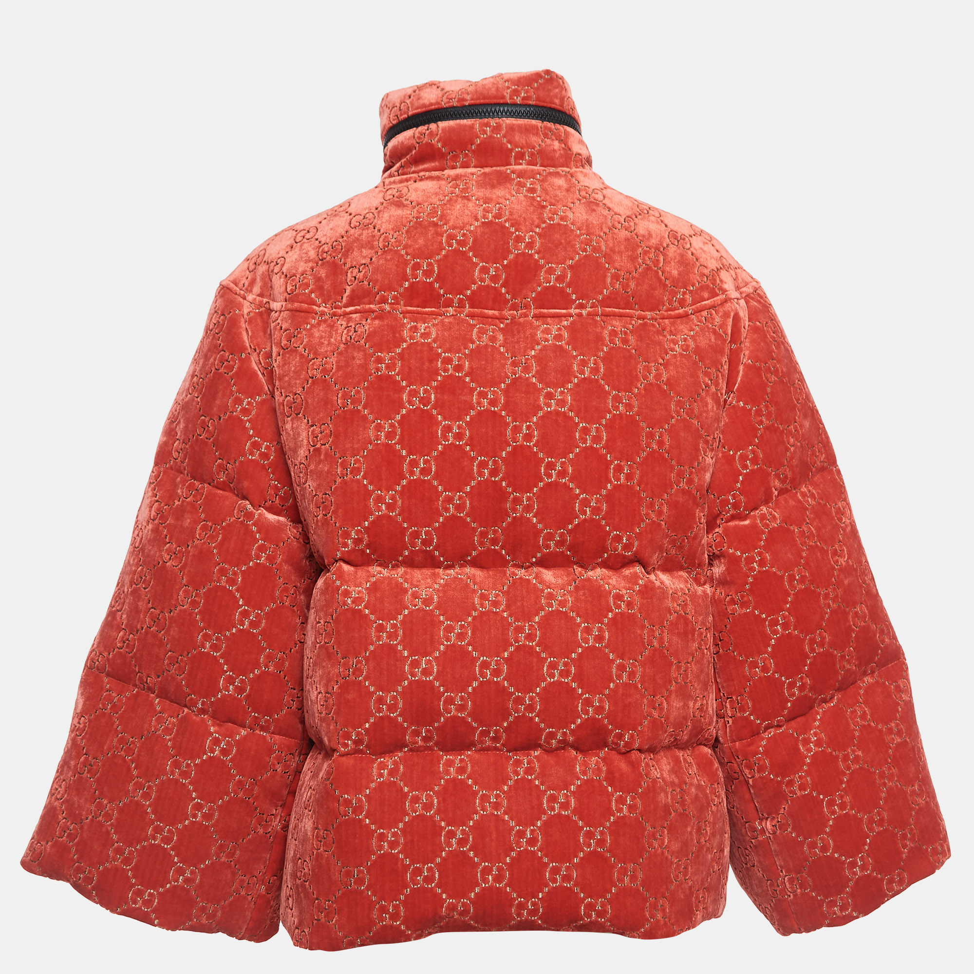 

Gucci Red Velvet GG Jacquard Down Jacket