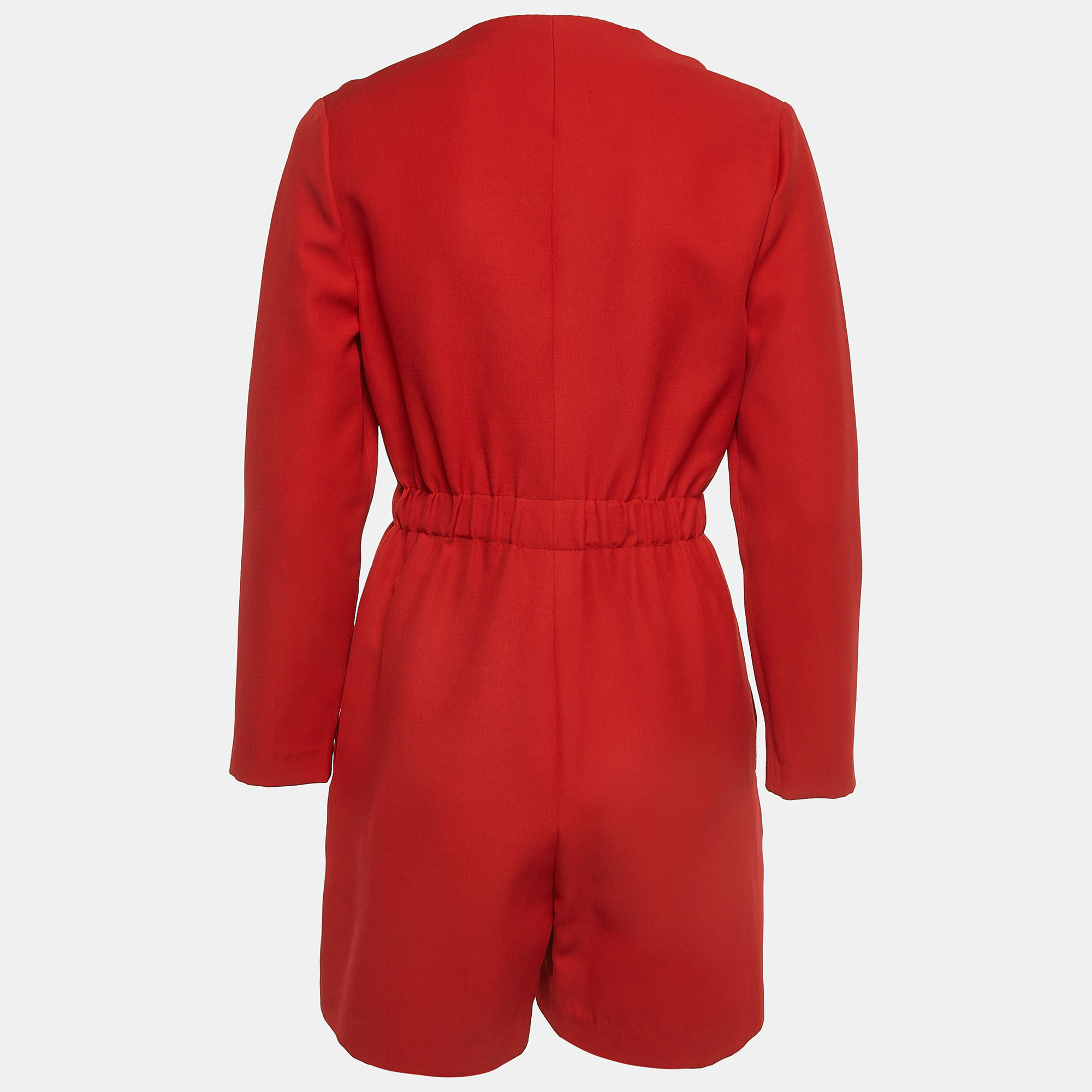 

Gucci Red Wool Blend Buttoned Long Sleeve Playsuit