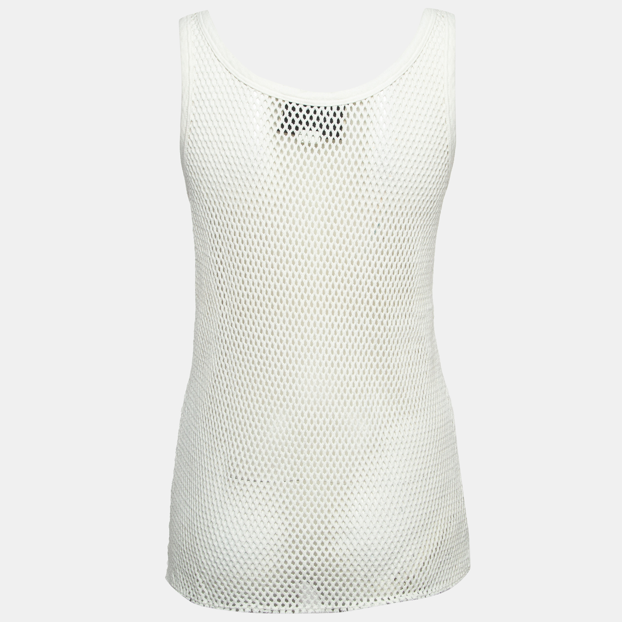 

Gucci White Logo Patterned Knit Tank Top