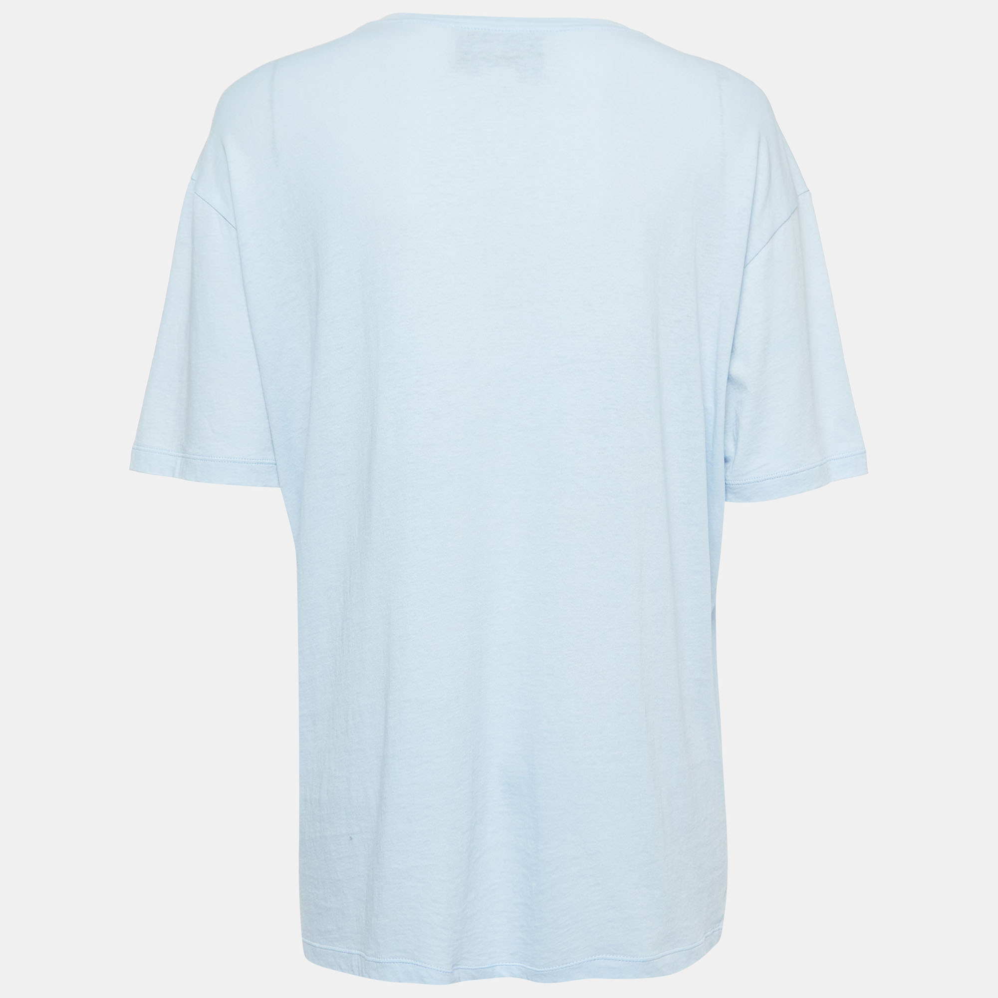 

Gucci Light Blue Bee Embroidered Cotton T-Shirt