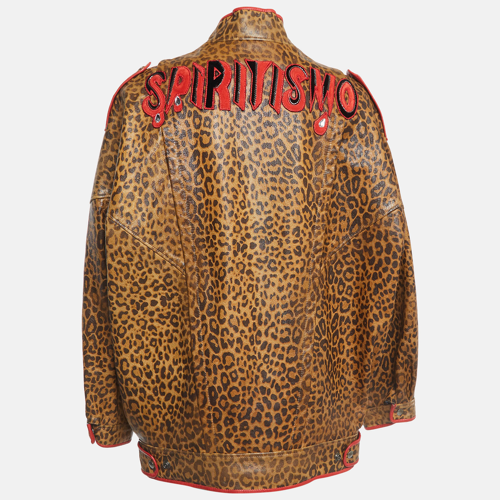 

Gucci Brown Leopard Print Leather Jacket