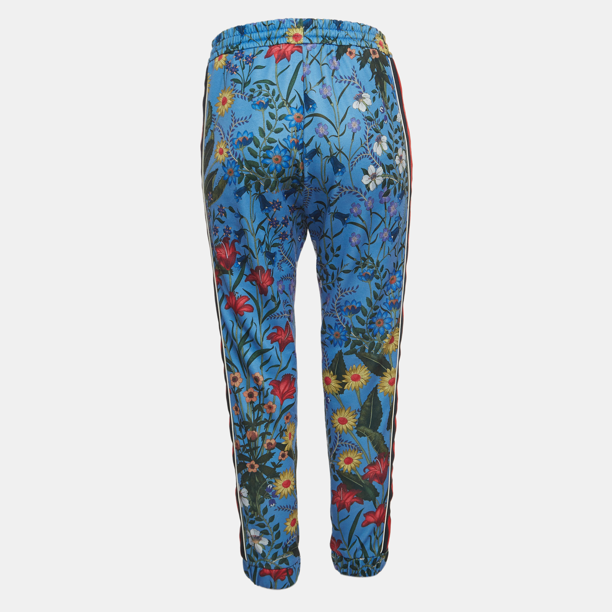 

Gucci Blue Floral Print Jersey Side Stripe Joggers