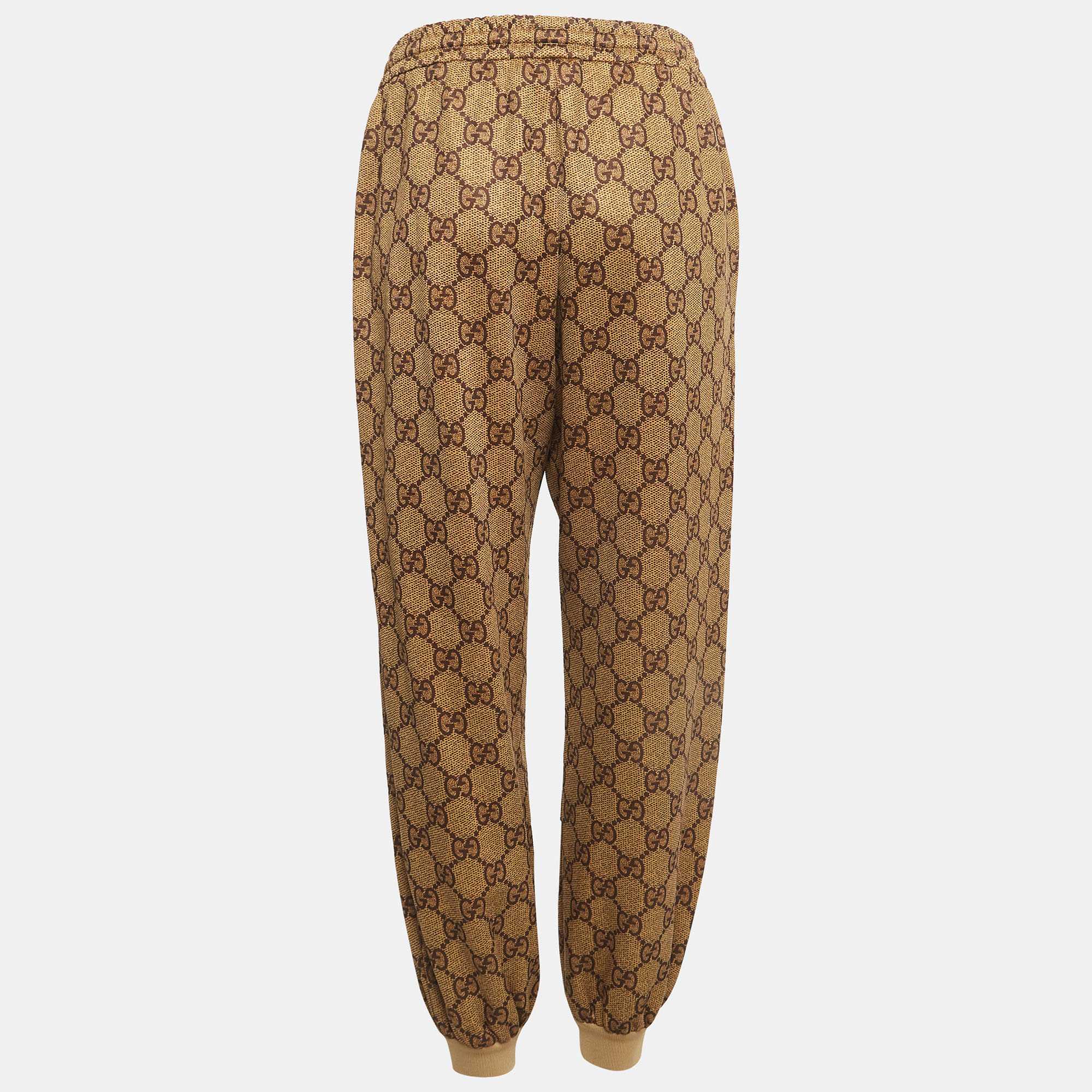 

Gucci Brown GG Monogram Technical Jersey Track Pants