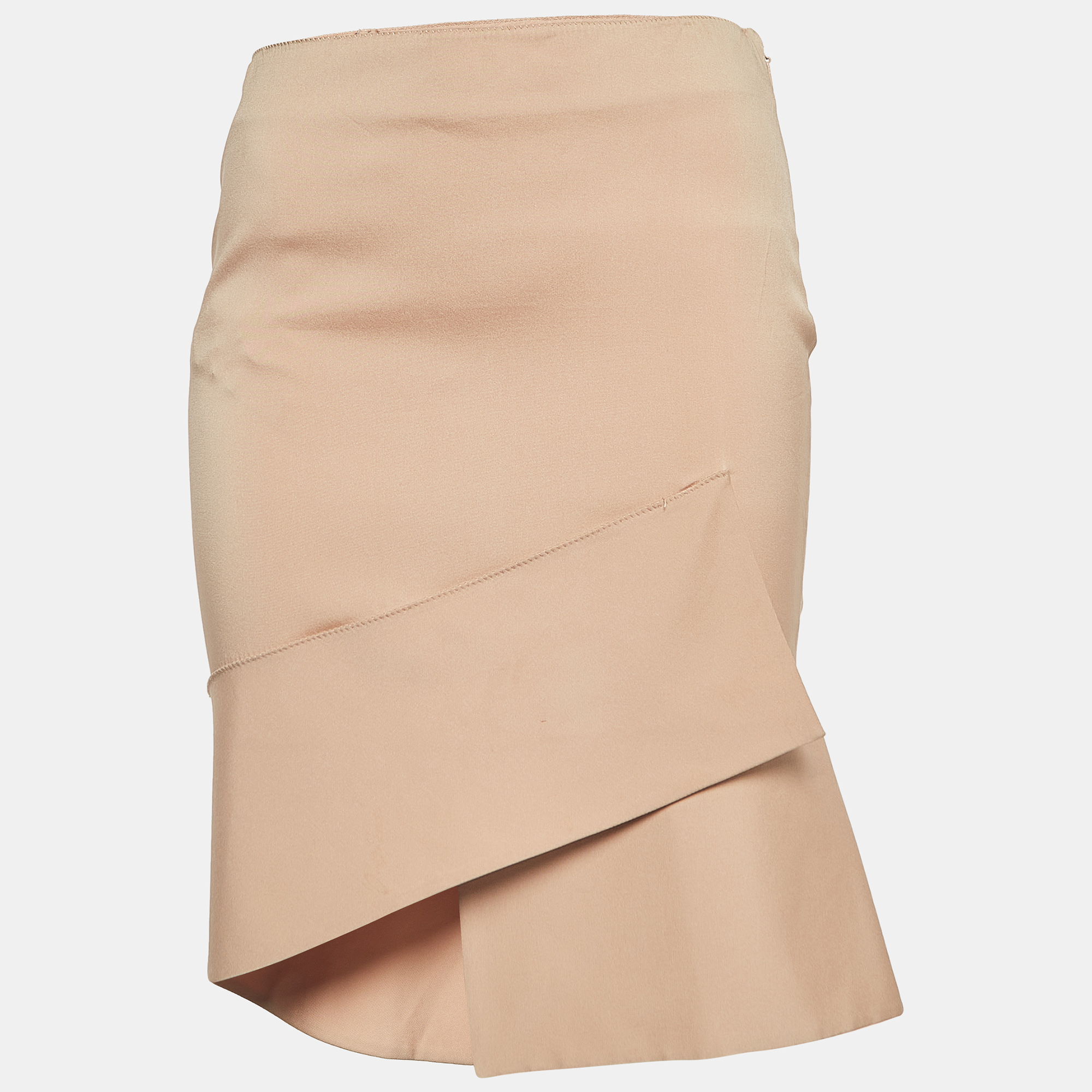 

Gucci Beige Silk Asymmetric Midi Skirt M