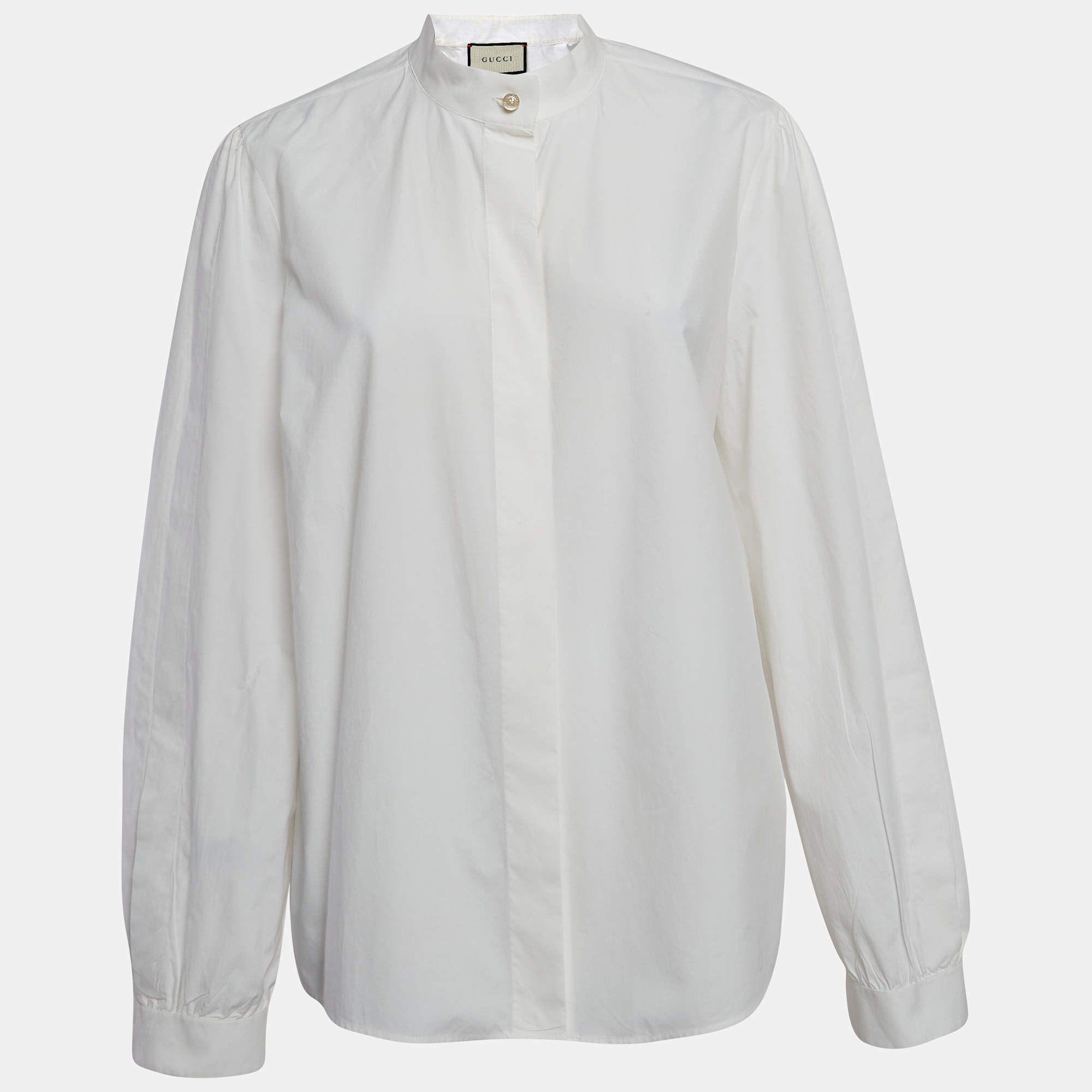 

Gucci White Cotton Fly Front Long Sleeve Shirt L