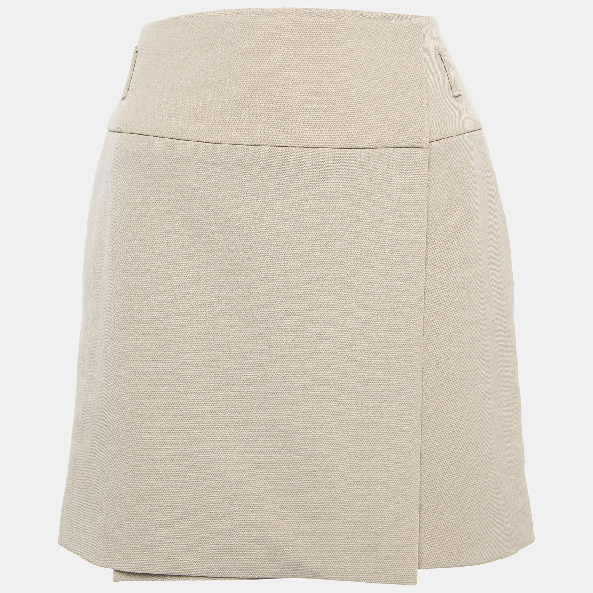 

Gucci Beige Wool Twill Mini Wrap Skirt