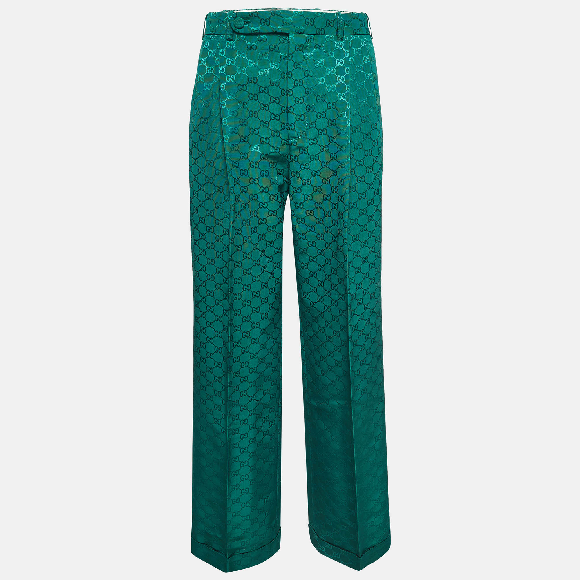 

Gucci Green GG Jacquard Trousers