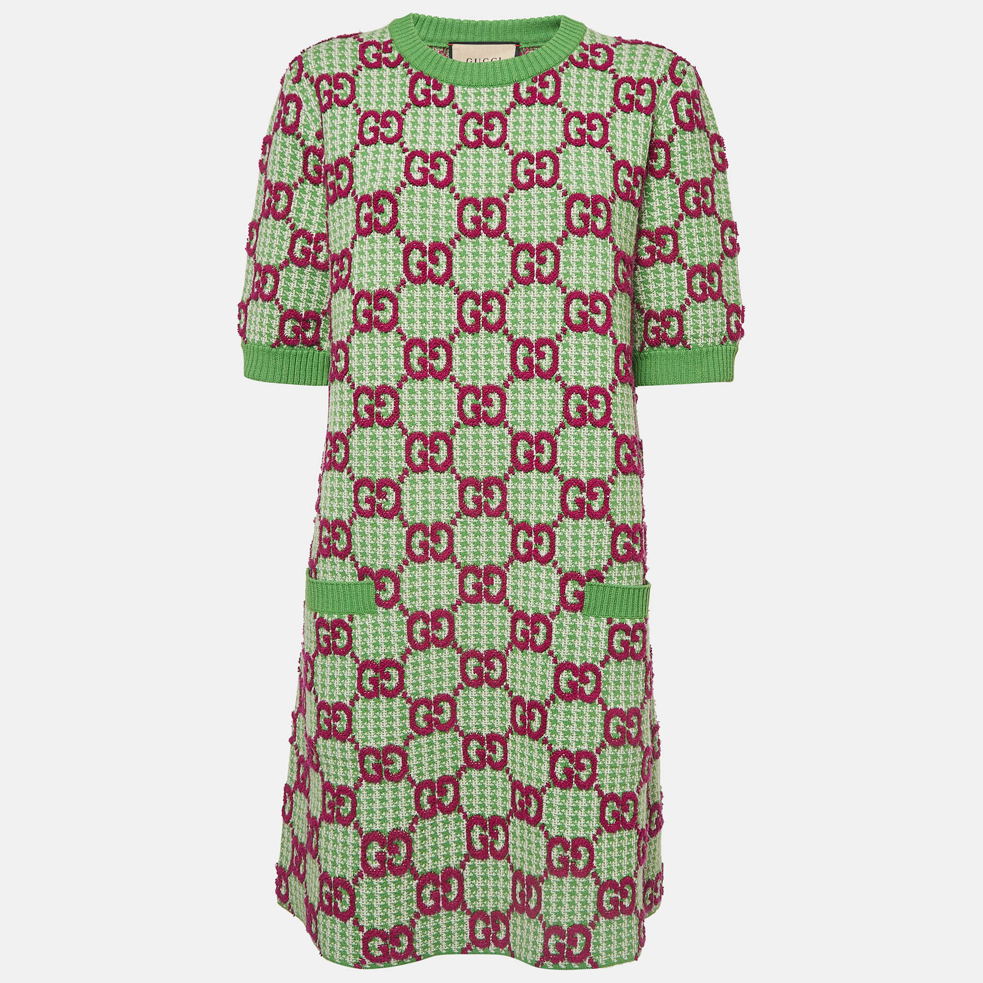

Gucci Green GG Wool Mini Dress