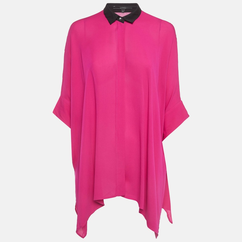 

Gucci Pink Contrast Collar Silk Kaftan Shirt