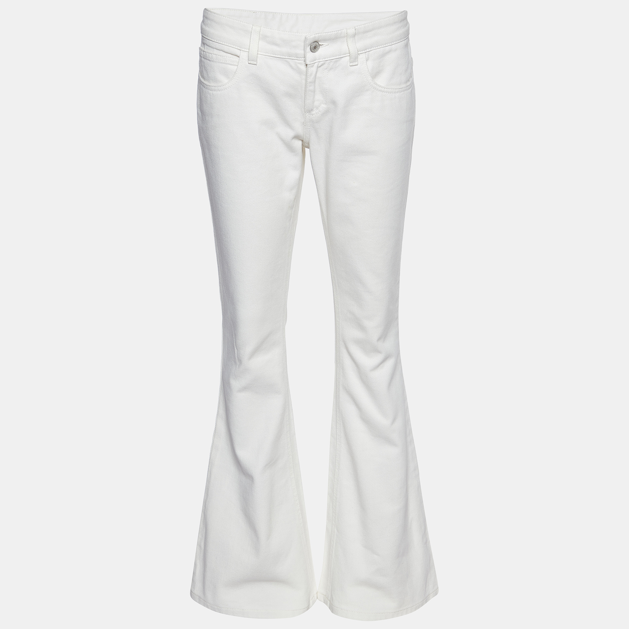 Pre-owned Gucci White Denim New Flare Jeans S/waist 31"