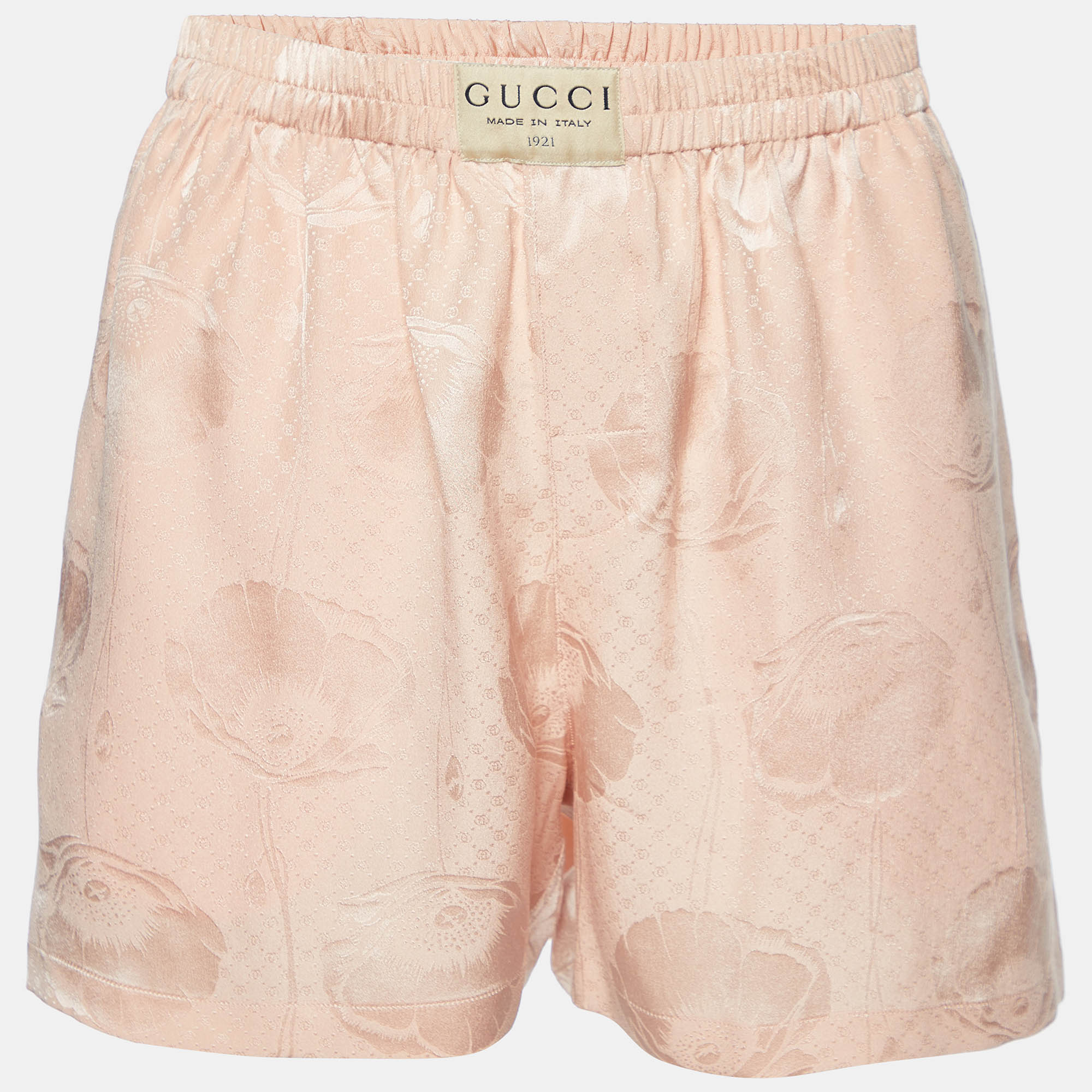 

Gucci Coral Pink Floral Silk Jacquard Shorts S