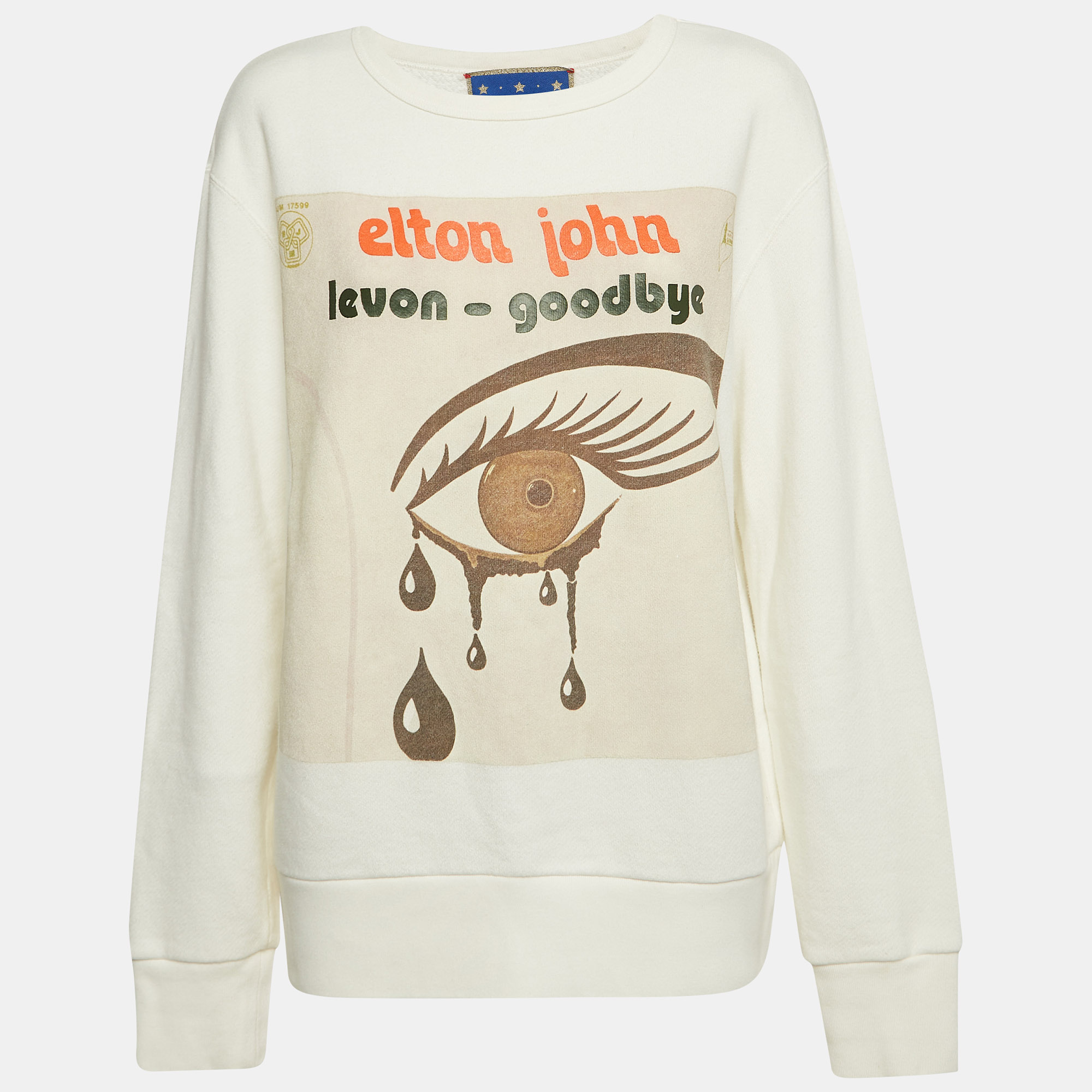 Pre-owned Gucci X Elton John White Printed Cotton Sweatshirt Xs