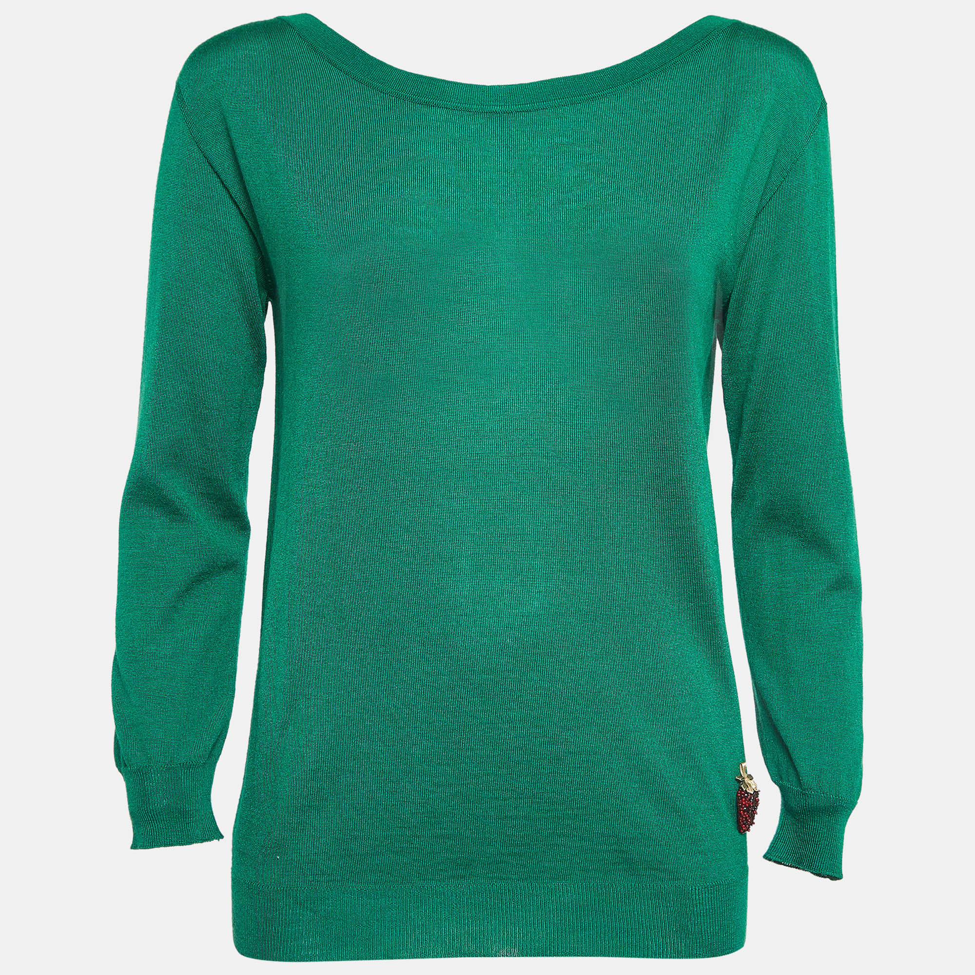 

Gucci Green Wool & Silk Knit Round Neck Sweatshirt L