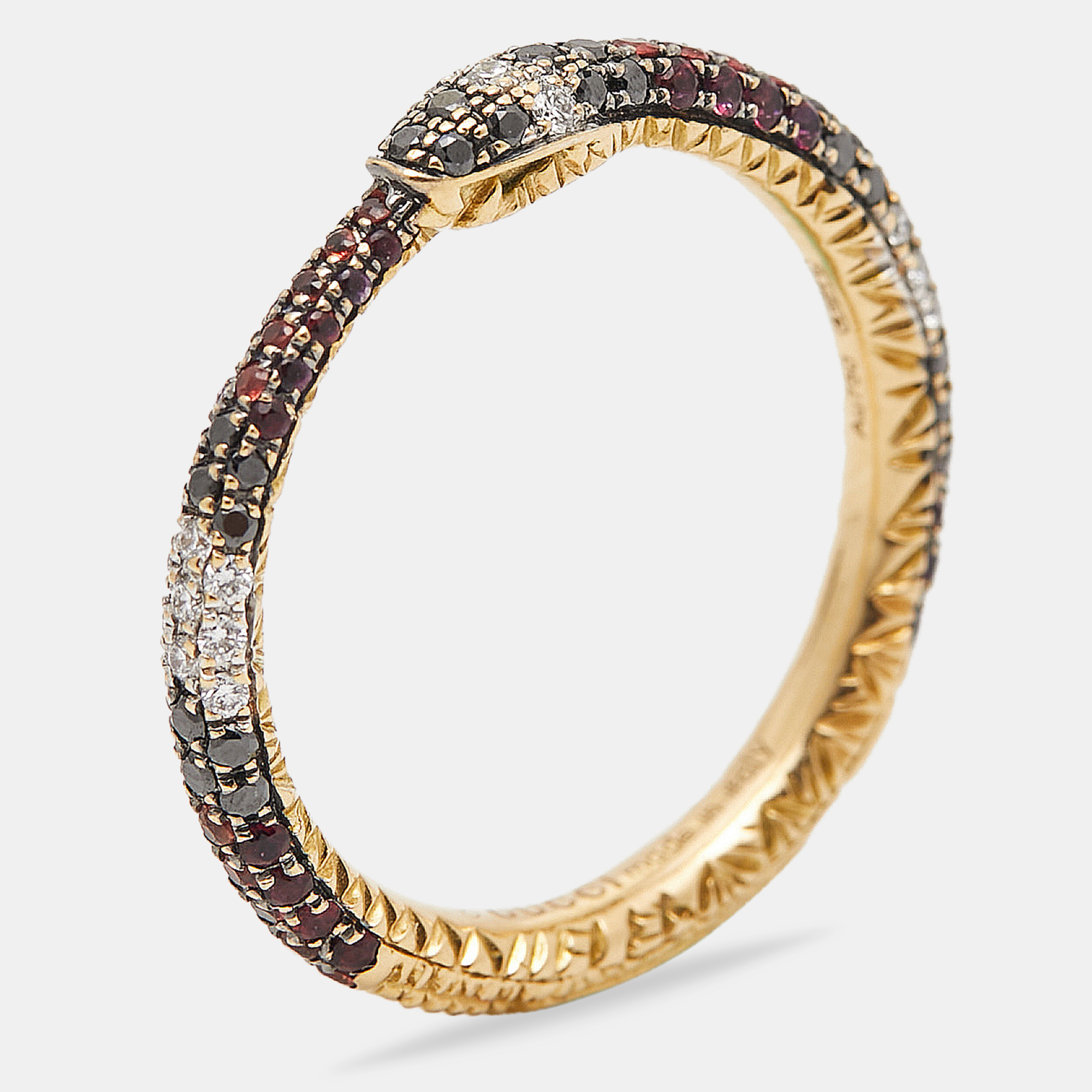 

Gucci Ouroboros Multi Gemstone 18k Yellow Gold Ring Size