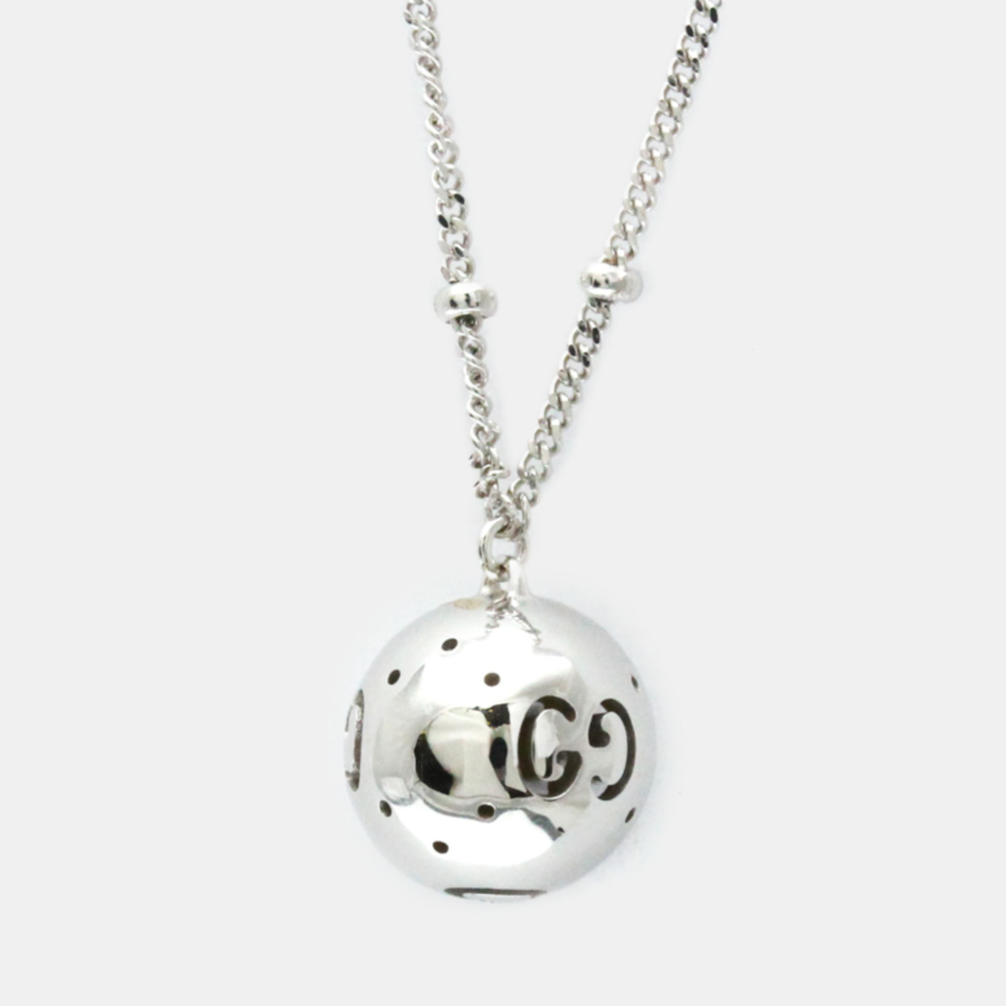 

Gucci Icon Ball 18K White Gold Pendant Necklace Silver