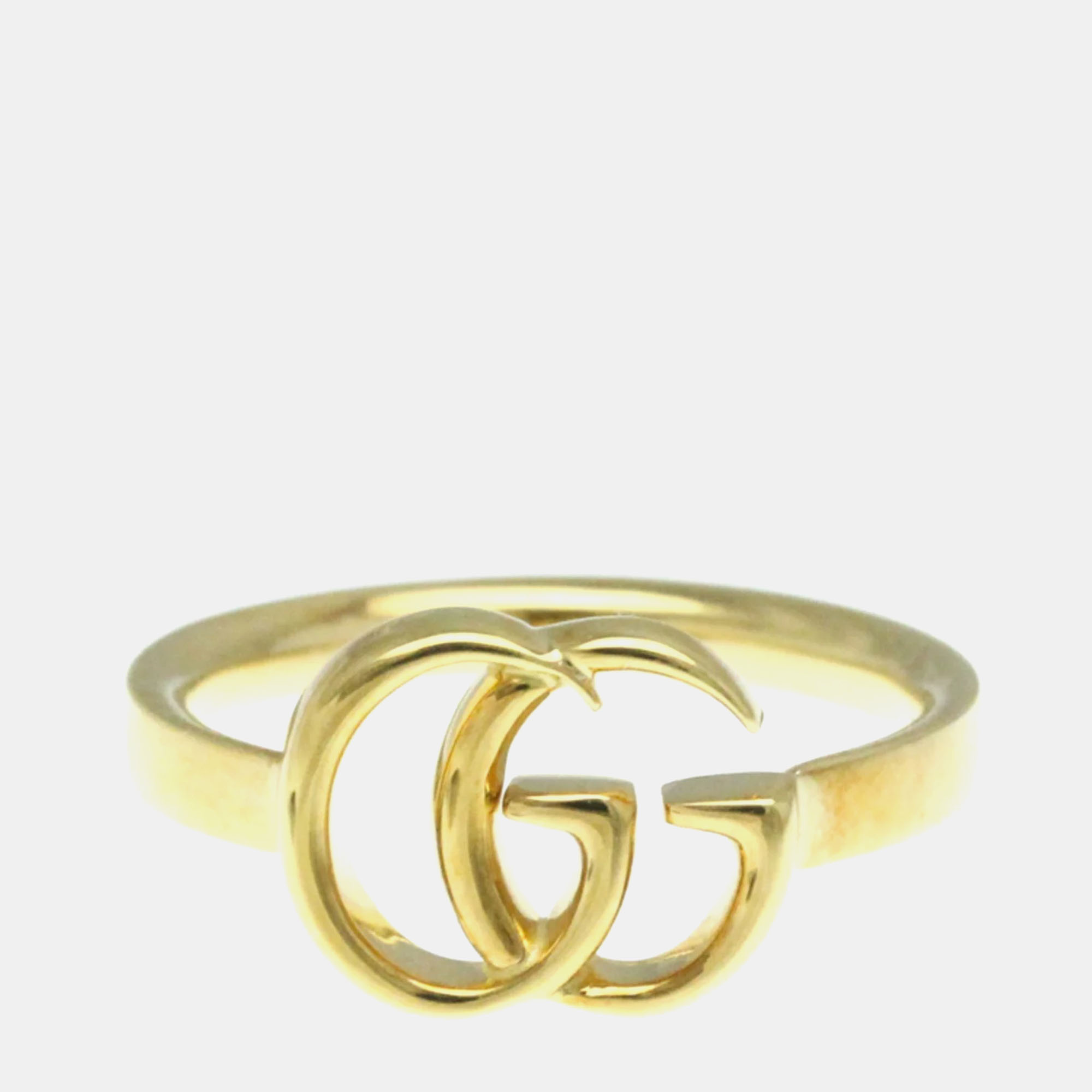 

Gucci Double G Ring Yellow Gold 18K Fashion No Stone Band Ring Gold
