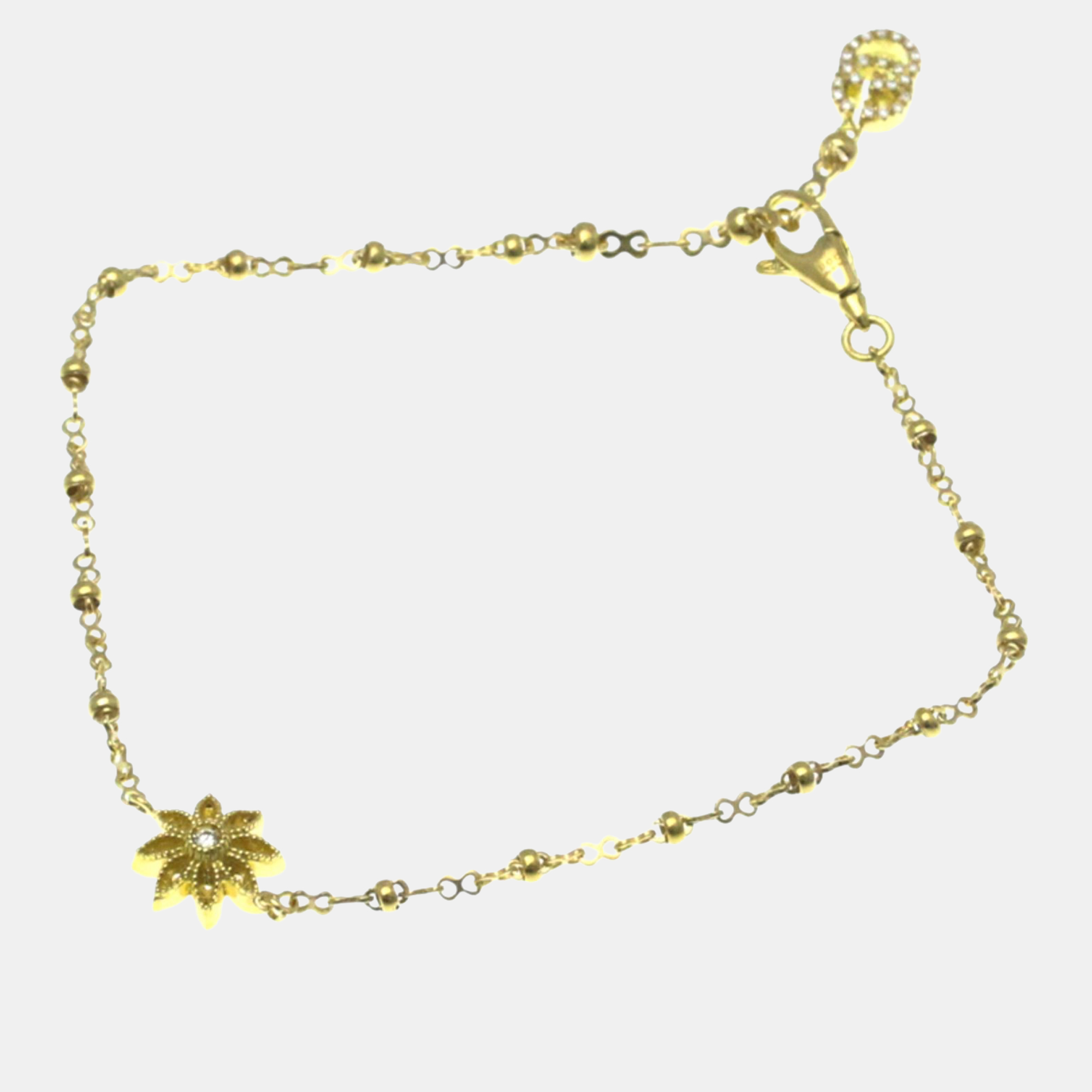 

Gucci Flora Diamond Yellow Gold 18K Diamond Charm Bracelet Gold
