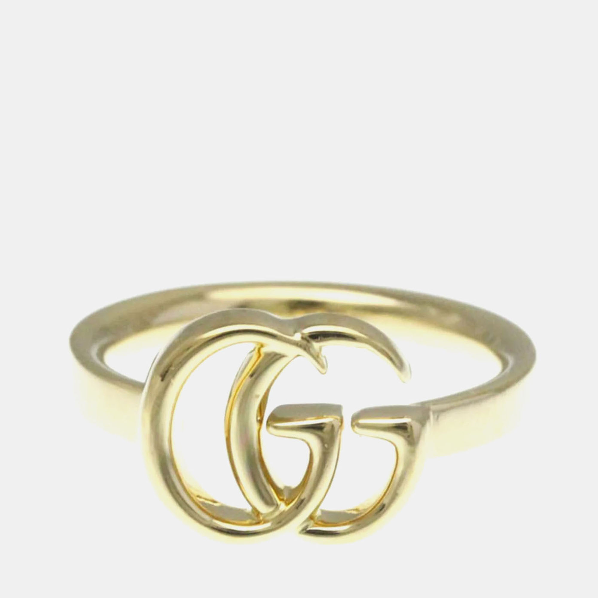 

Gucci Double G Ring Yellow Gold 18K Fashion No Stone Band Ring Gold