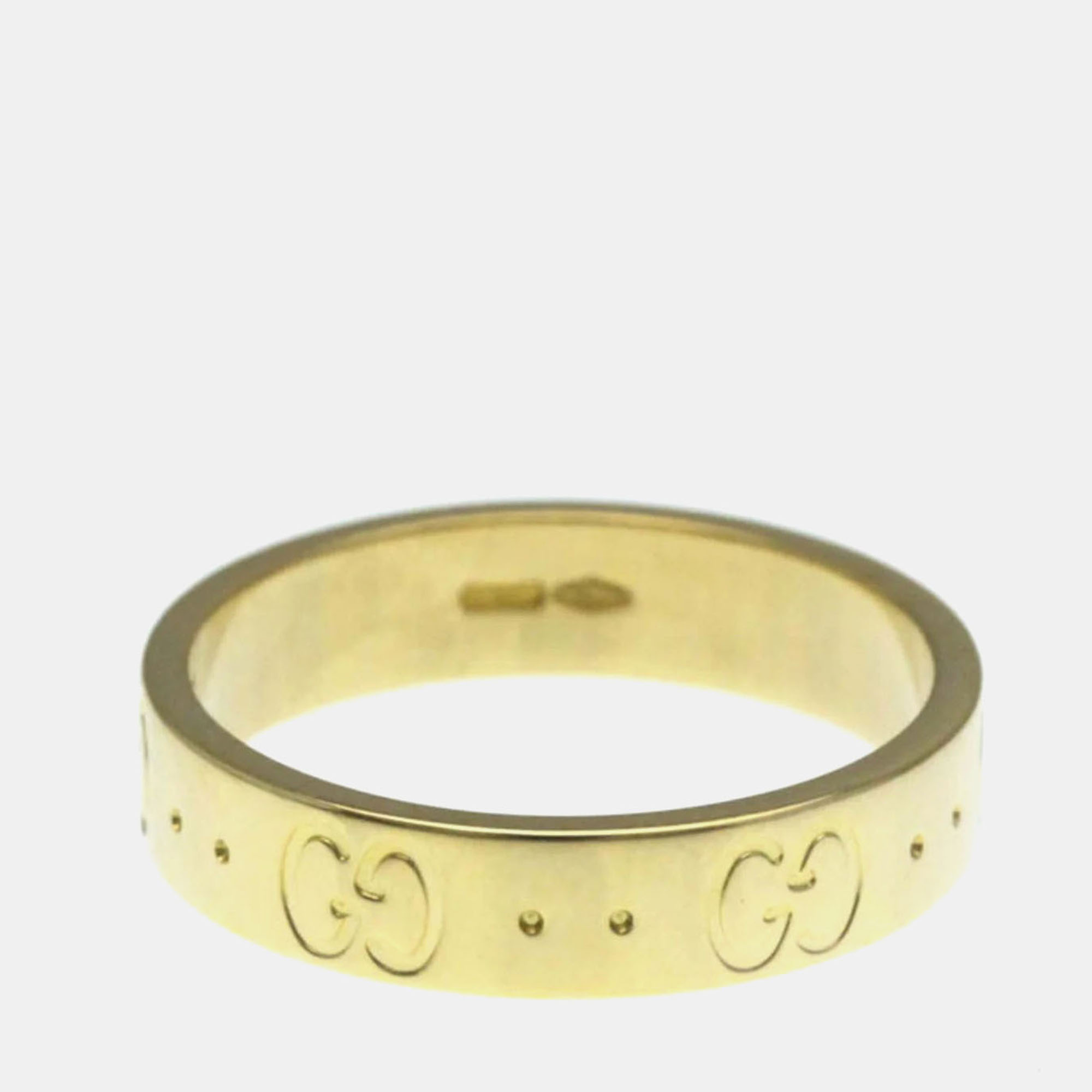 

Gucci Icon Yellow Gold 18K Fashion No Stone Band Ring Gold