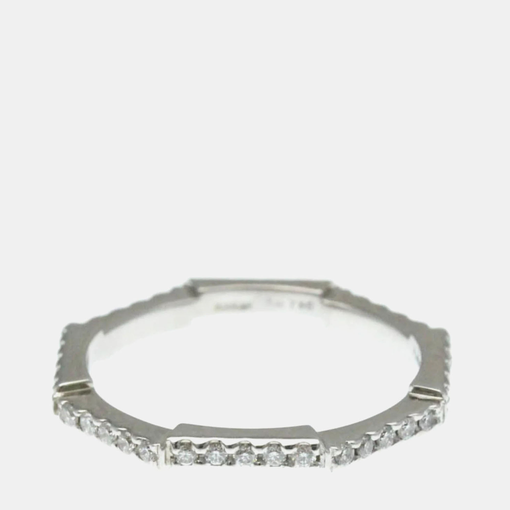 

Gucci Link To Love Ring White Gold 18K Fashion Diamond Band Ring Silver