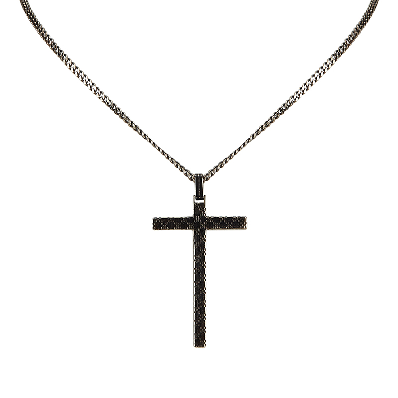 

Gucci Sterling Silver Diamante Cross Pendant Necklace
