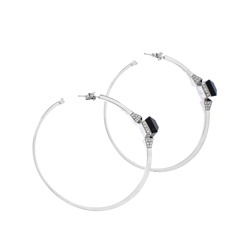 

Gucci Chiodo Onyx Diamond 18K White Gold Hoop Earrings