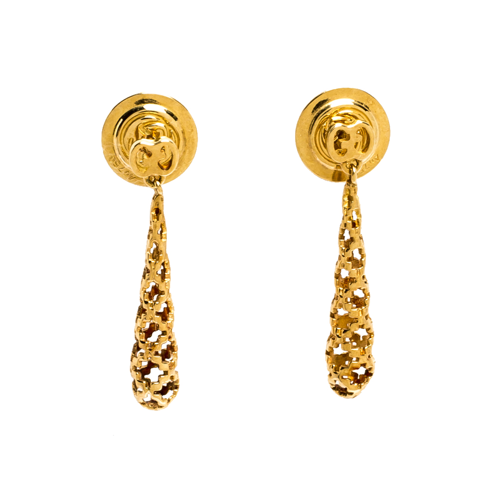 Gucci Diamantissima 18K Rose Gold Drop Earrings Gucci | TLC