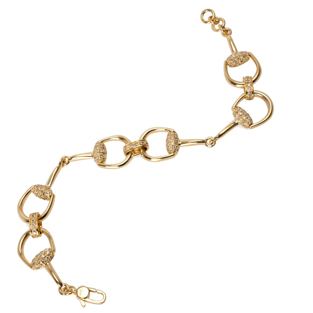 

Gucci Horsebit 1.04 CTW Diamond 18K Yellow Gold Bracelet