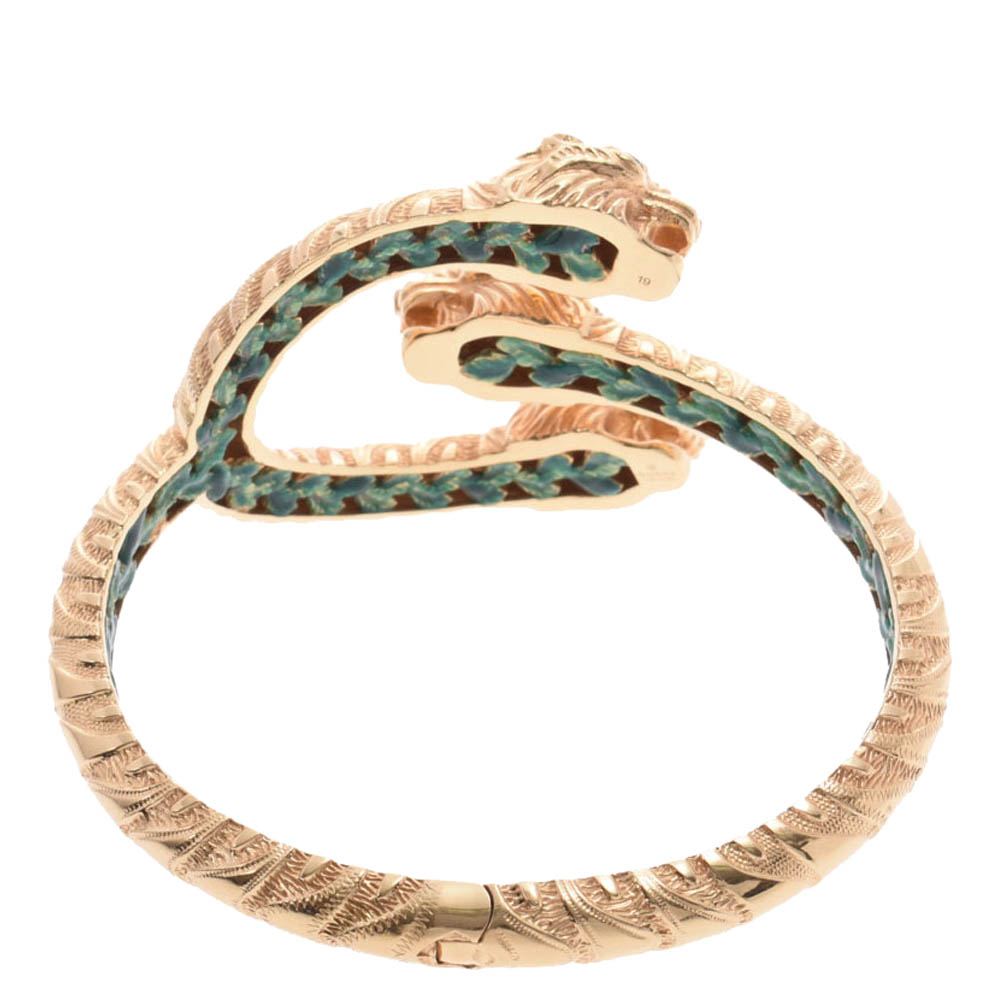 

Gucci Dionysus Tsavorite Tiger 18K Yellow Gold 3 Head 6P Emerald Bracelet