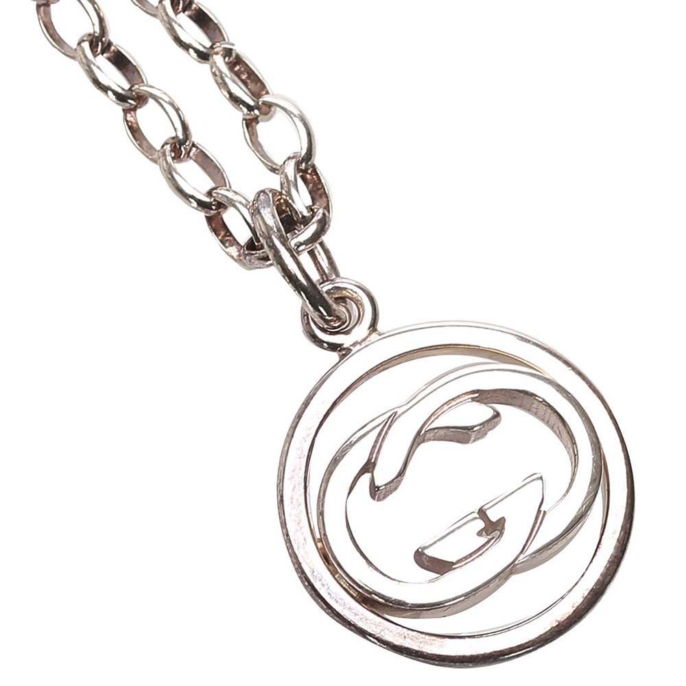 

Gucci Silver Metal SV925 Interlocking G Pendant Necklace