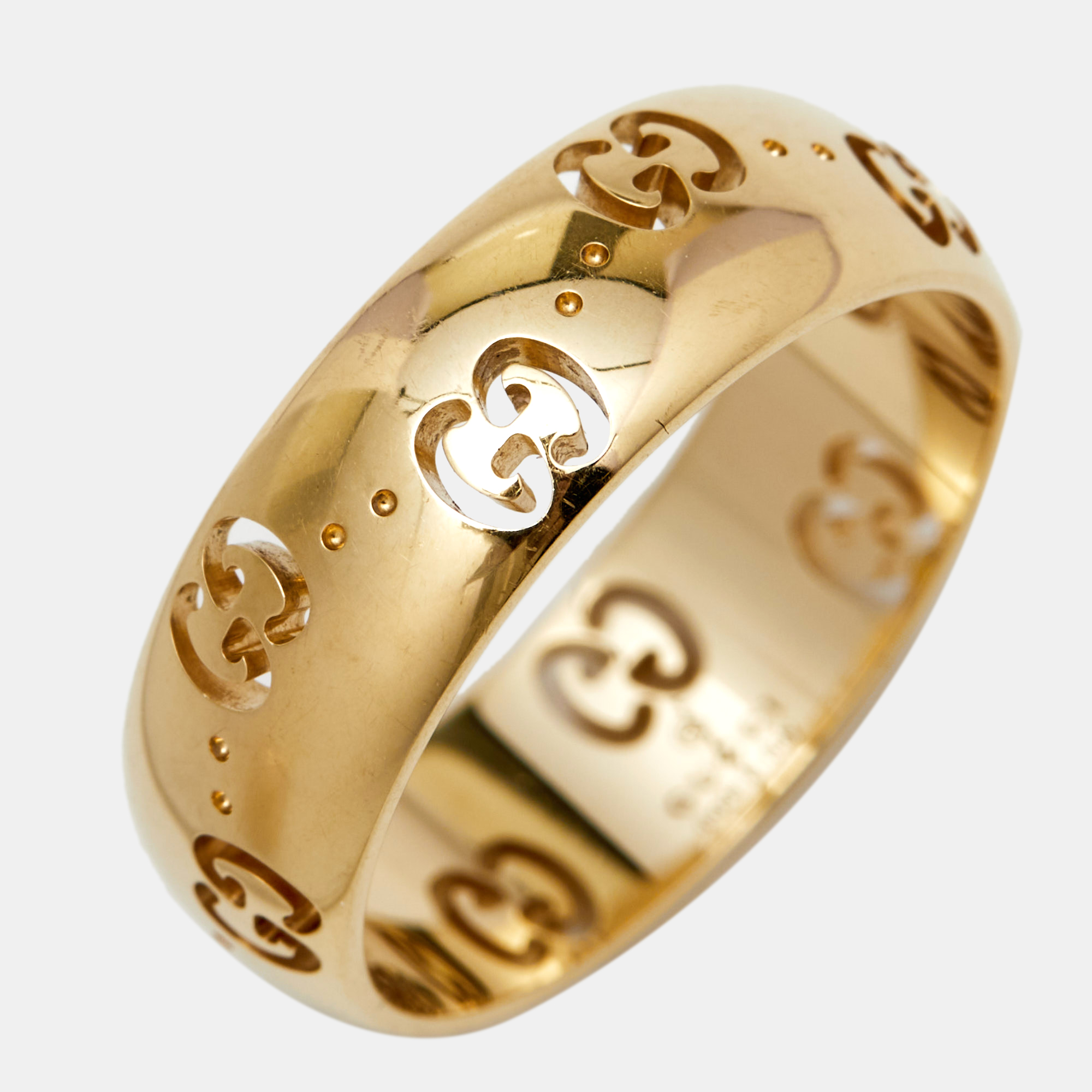 

Gucci Icon Openwork 18K Yellow Gold Band Ring Size