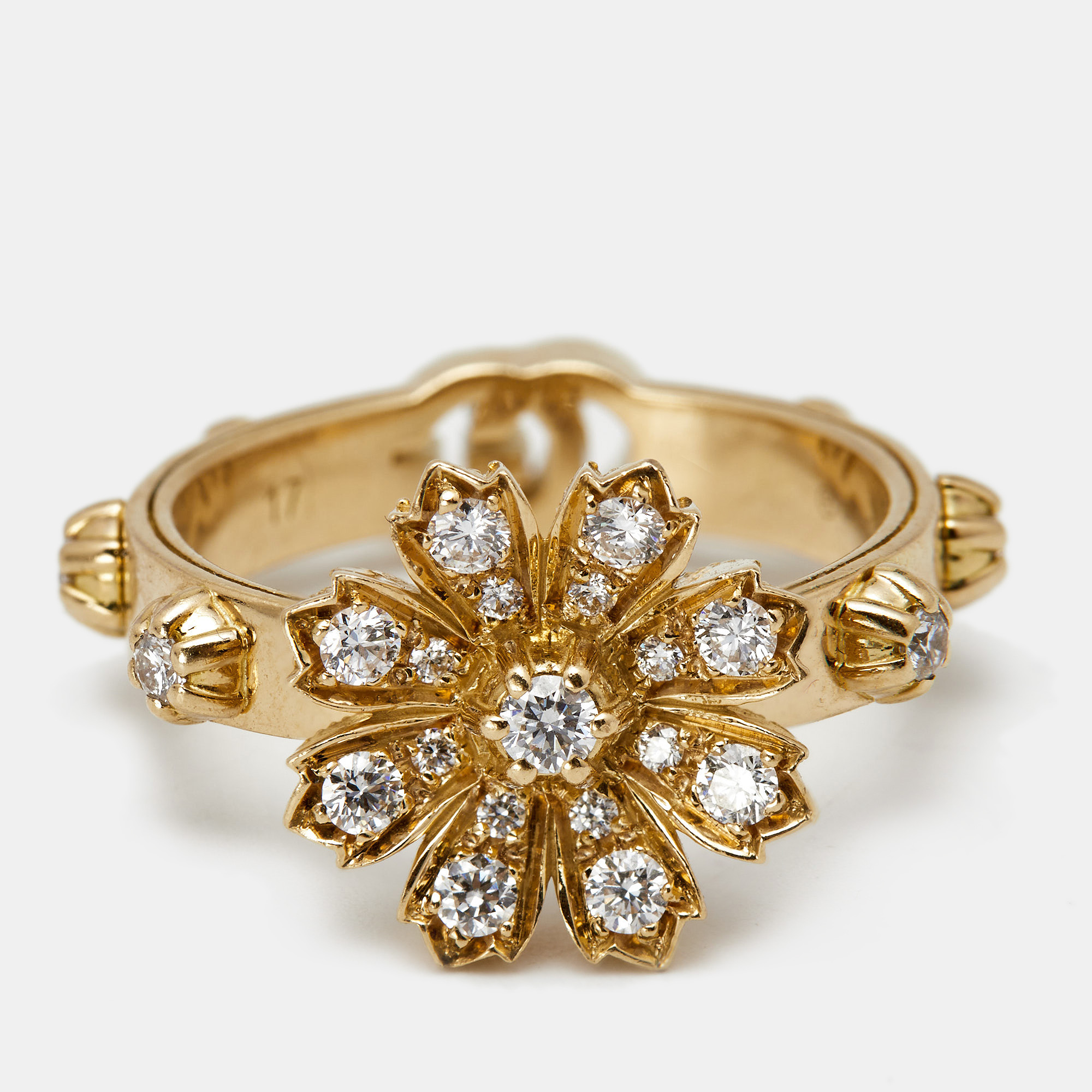 

Gucci Flora Diamonds 18k Yellow Gold Ring Size