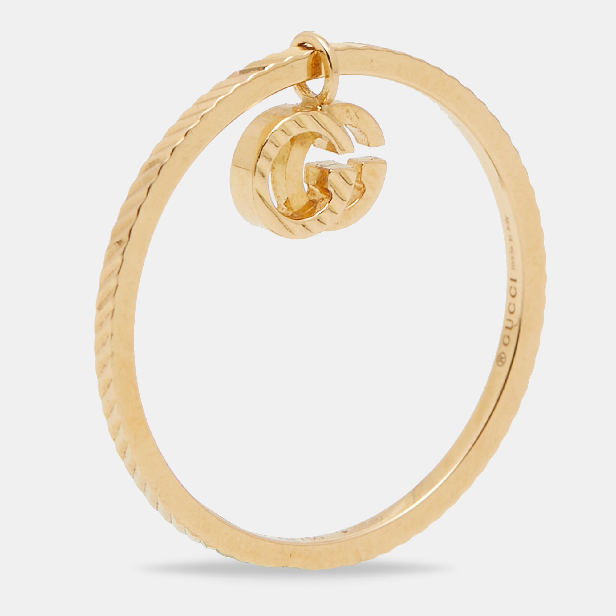 

Gucci GG Running 18k Yellow Gold Charm Ring Size