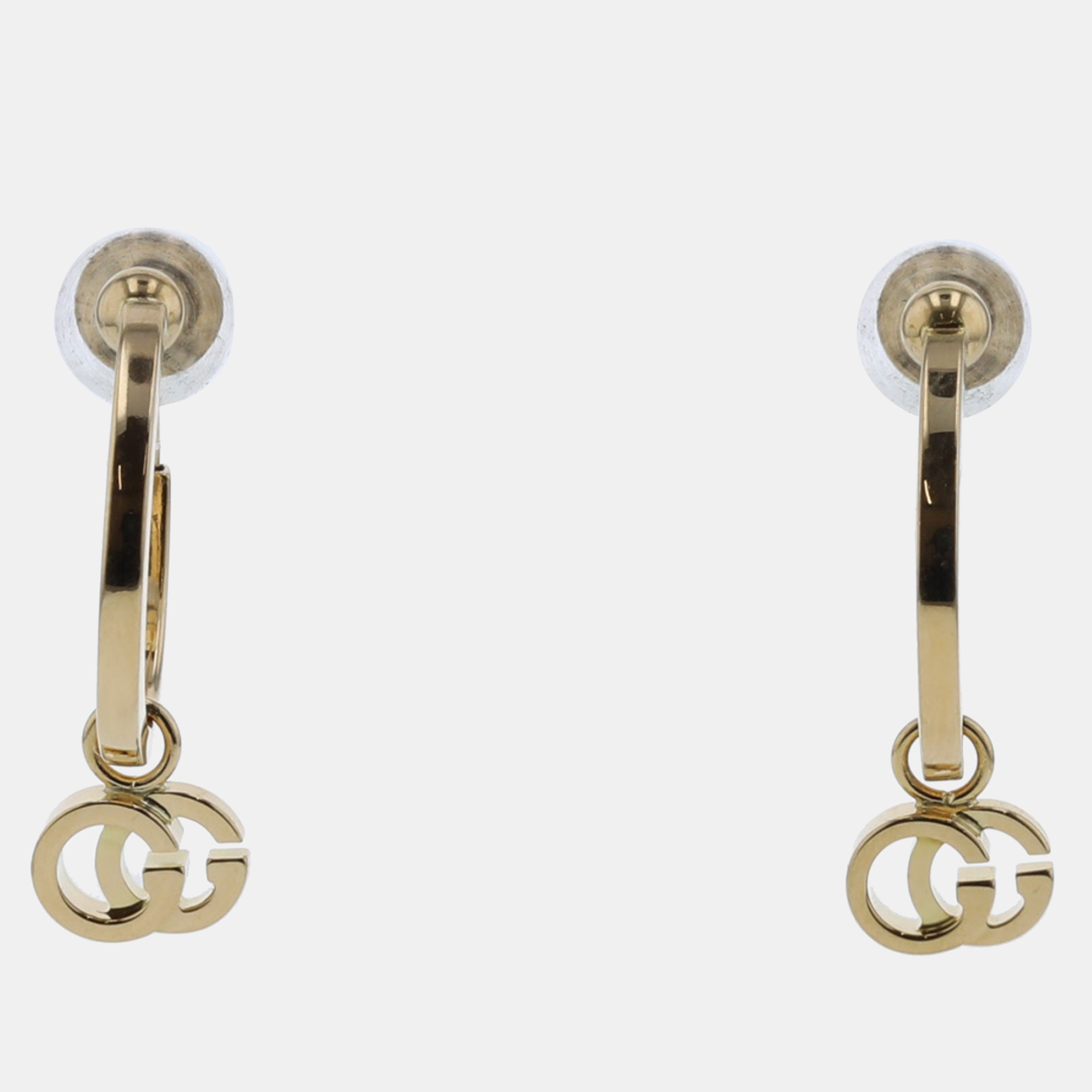 

Gucci Gold Metal 18K Gold GG Logo Hoop Earrings Jewelry