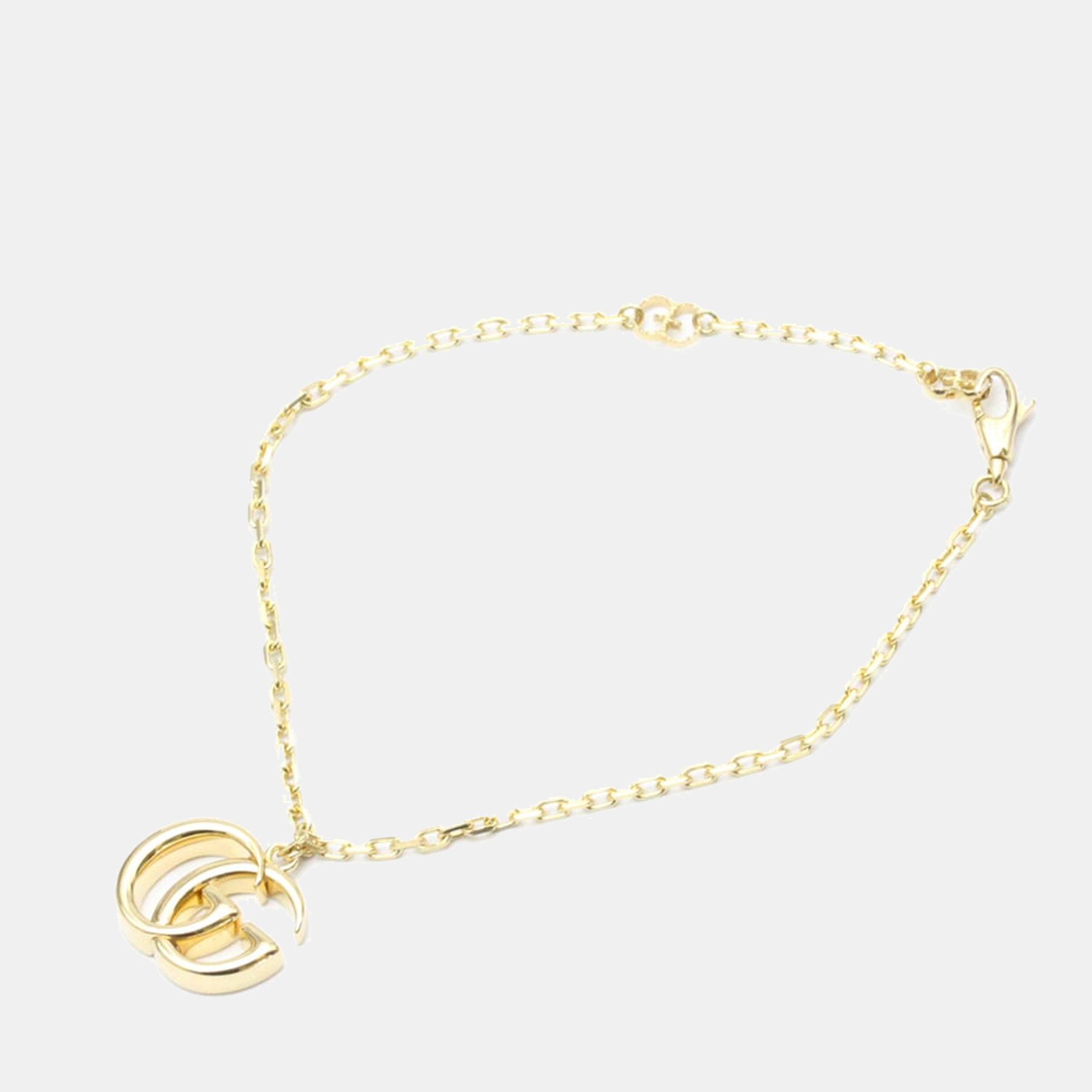 

Gucci 18K Yellow Gold Running GG Logo Charm Bracelet