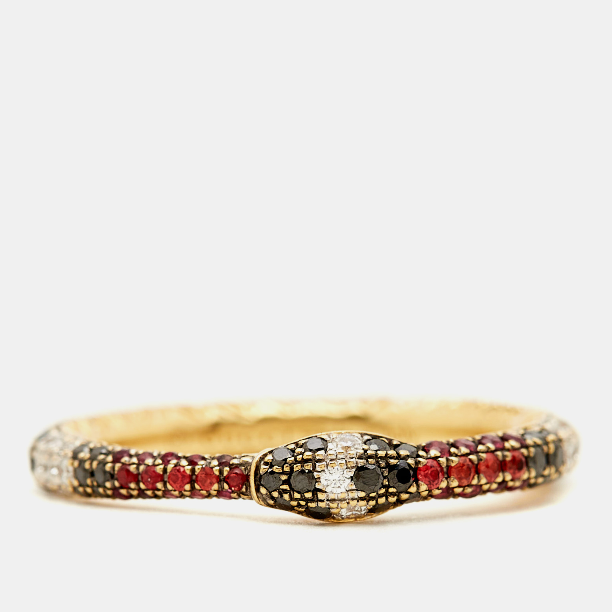 

Gucci Ouroboros Multi Gemstone 18k Yellow Gold Ring Size