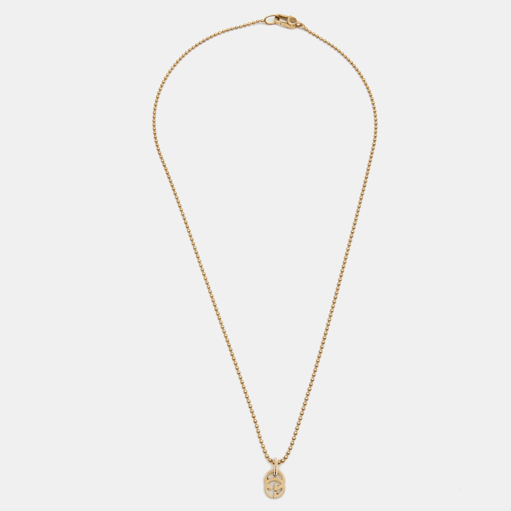 

Gucci GG 18K Rose Gold Beaded Chain Pendant Necklace