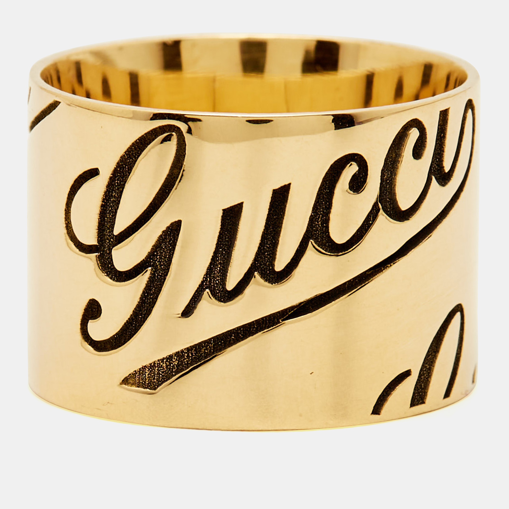 

Gucci Script 18k Yellow Gold Ring Size