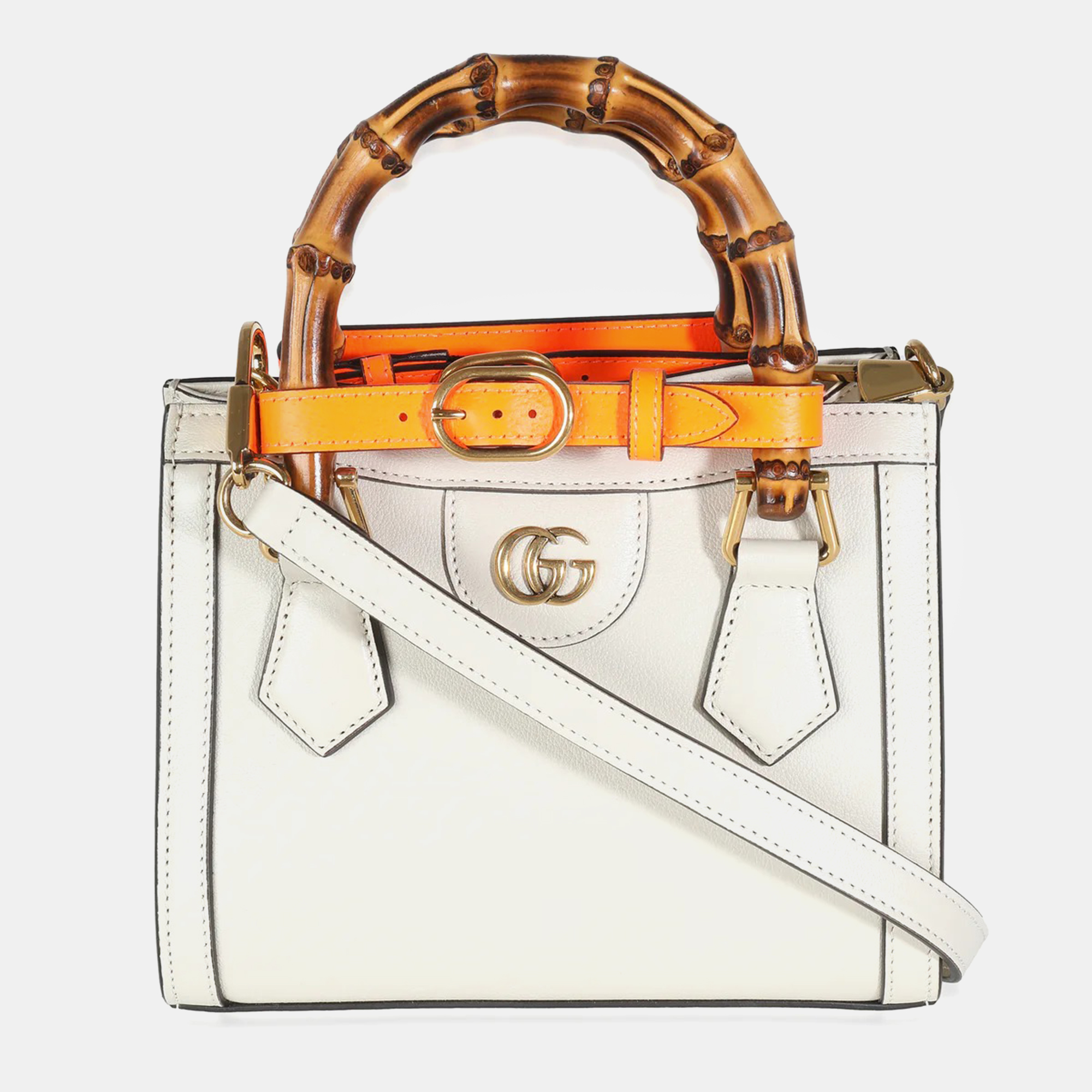 

Gucci Mystic White Wonka Grain Calfskin Mini Diana Tote Bag