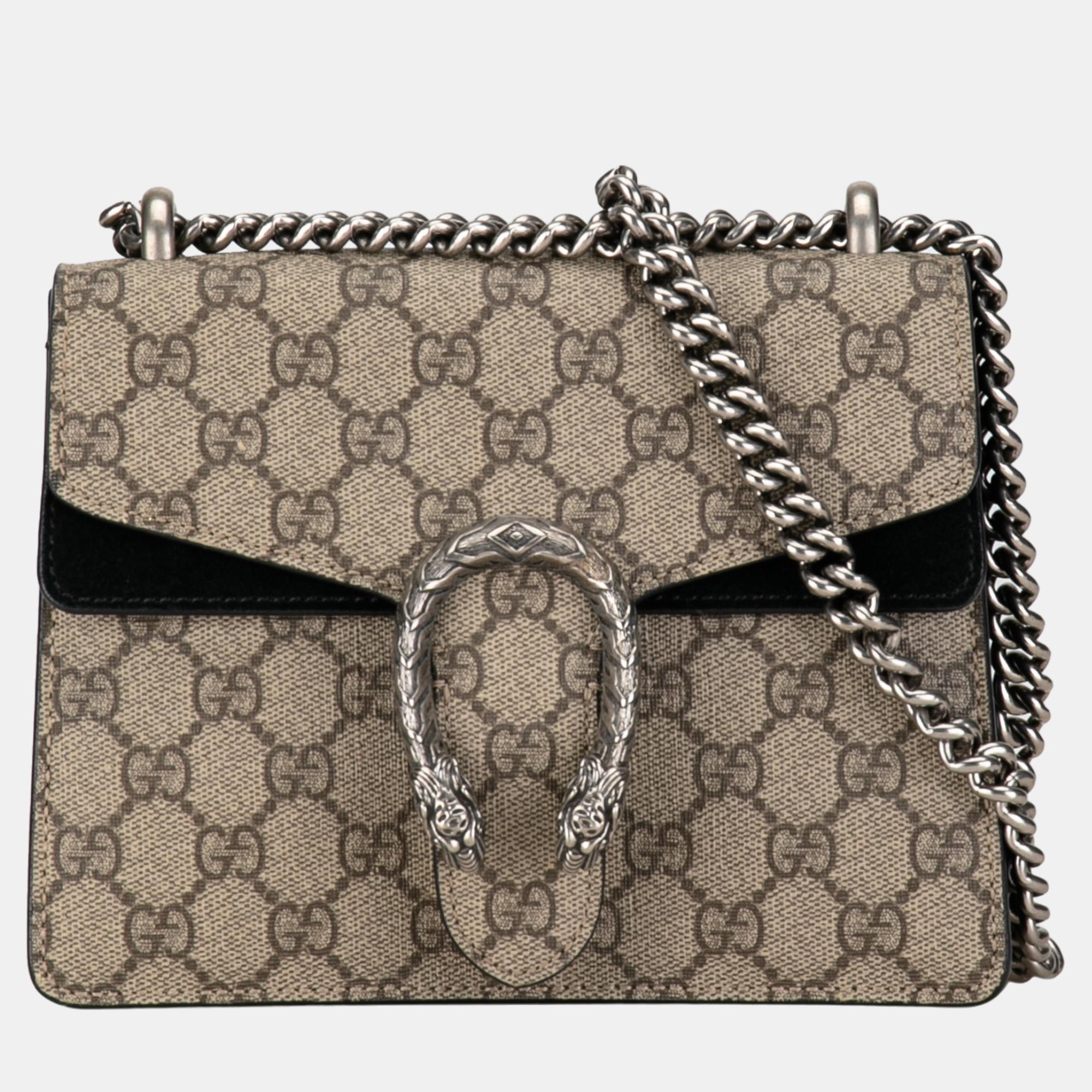 

Gucci Beige Mini GG Supreme Dionysus Crossbody Bag