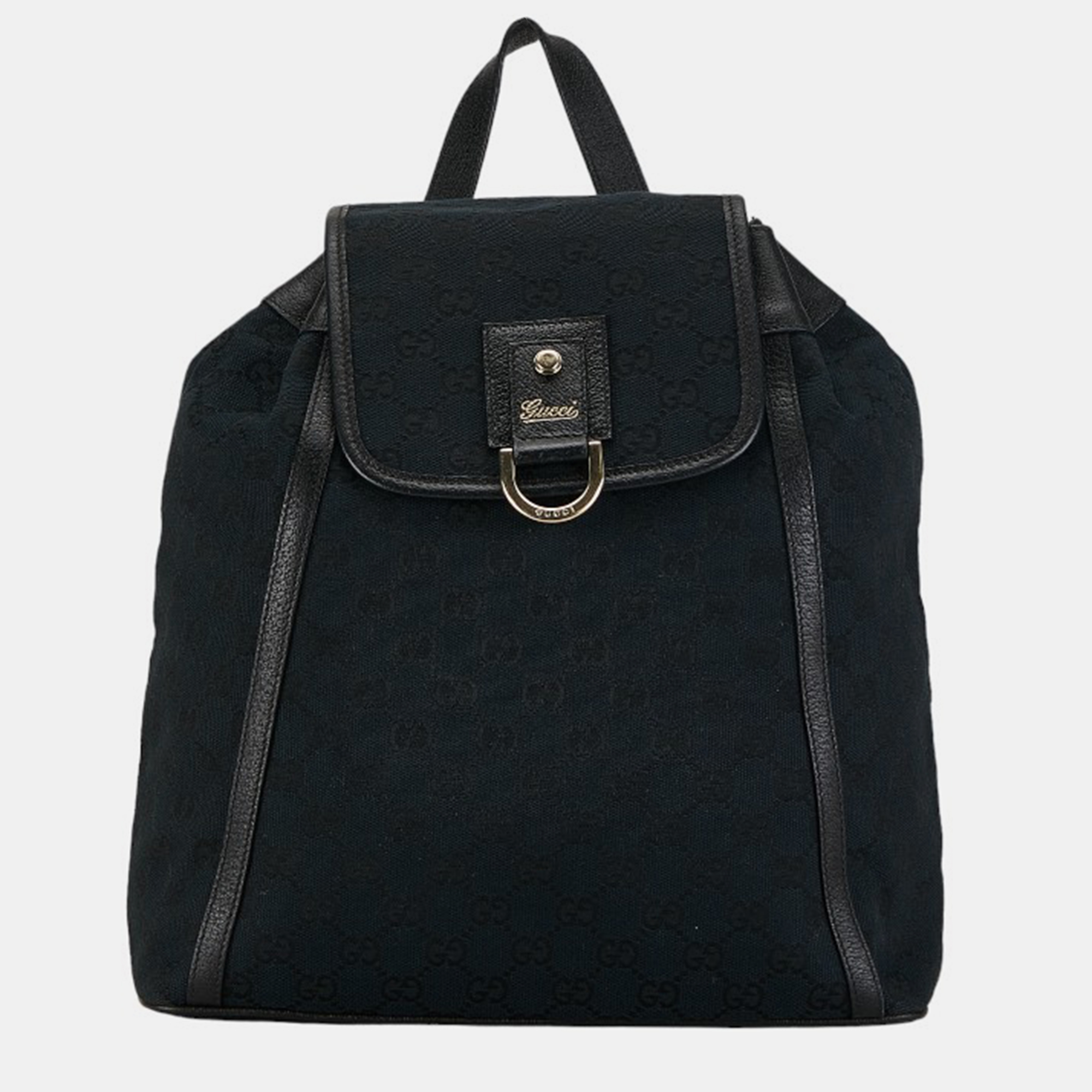 

Gucci Black Canvas GG Canvas D Ring Backpack