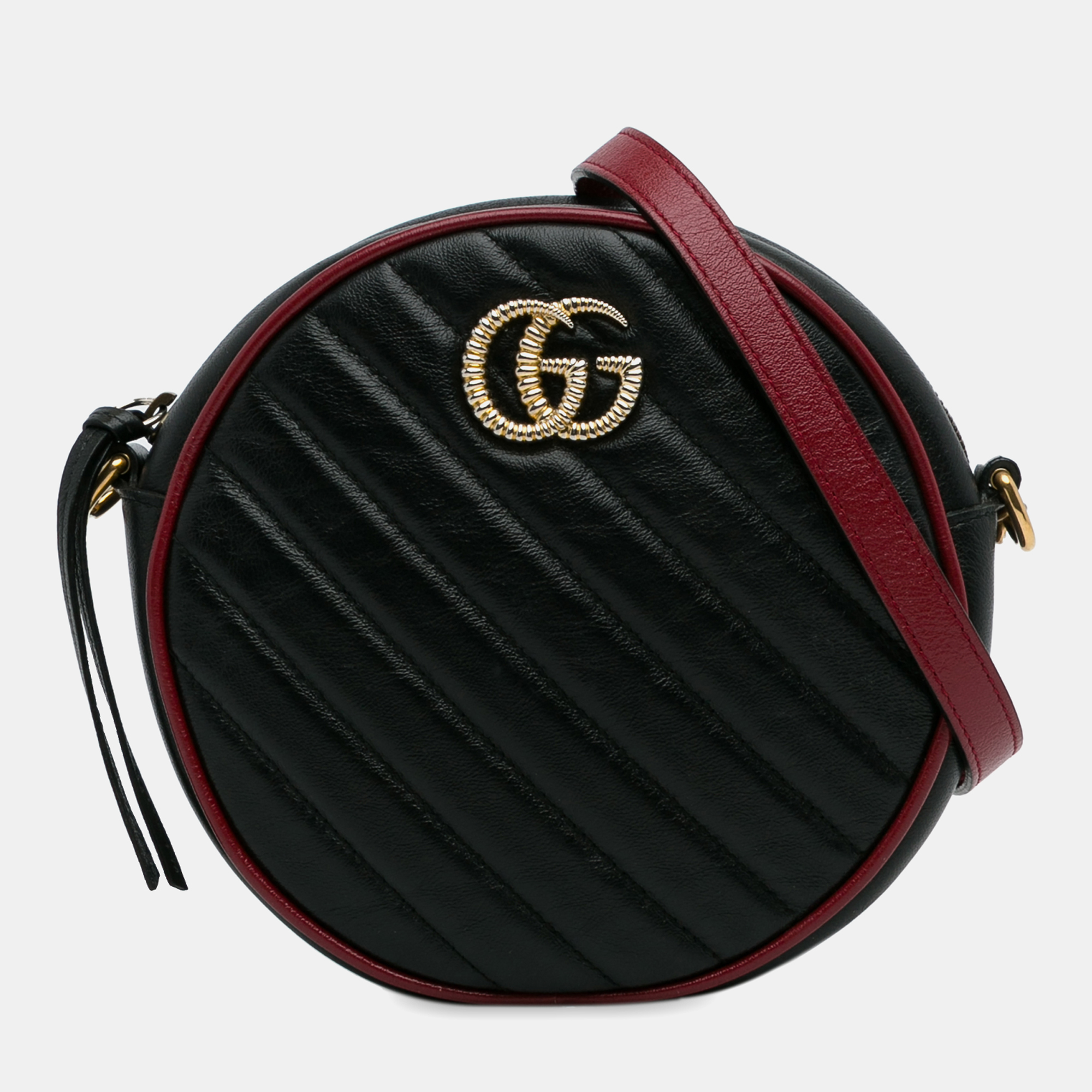 

Gucci Mini Torchon GG Marmont Round Crossbody Bag, Black